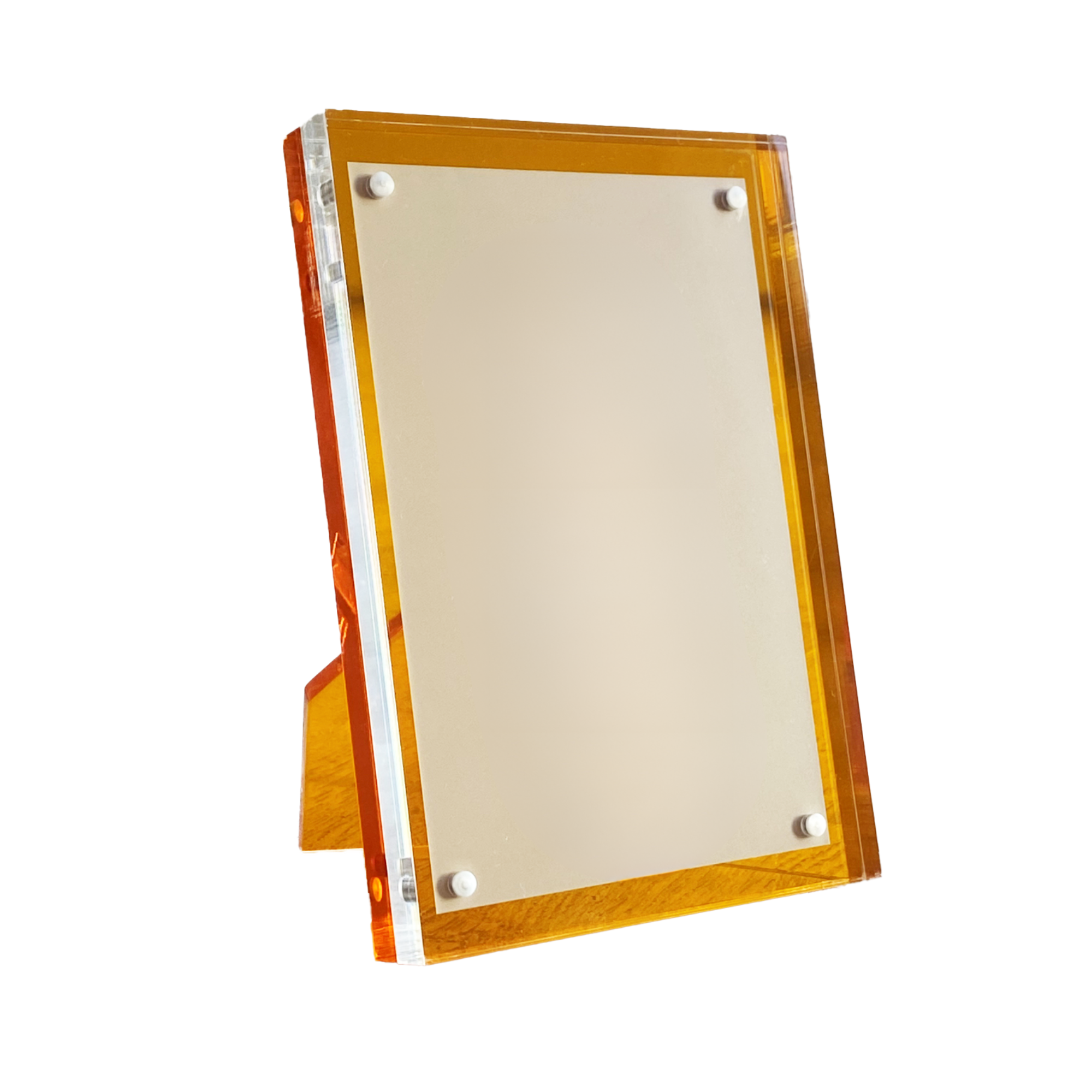 Lucite Frame with Orange Back