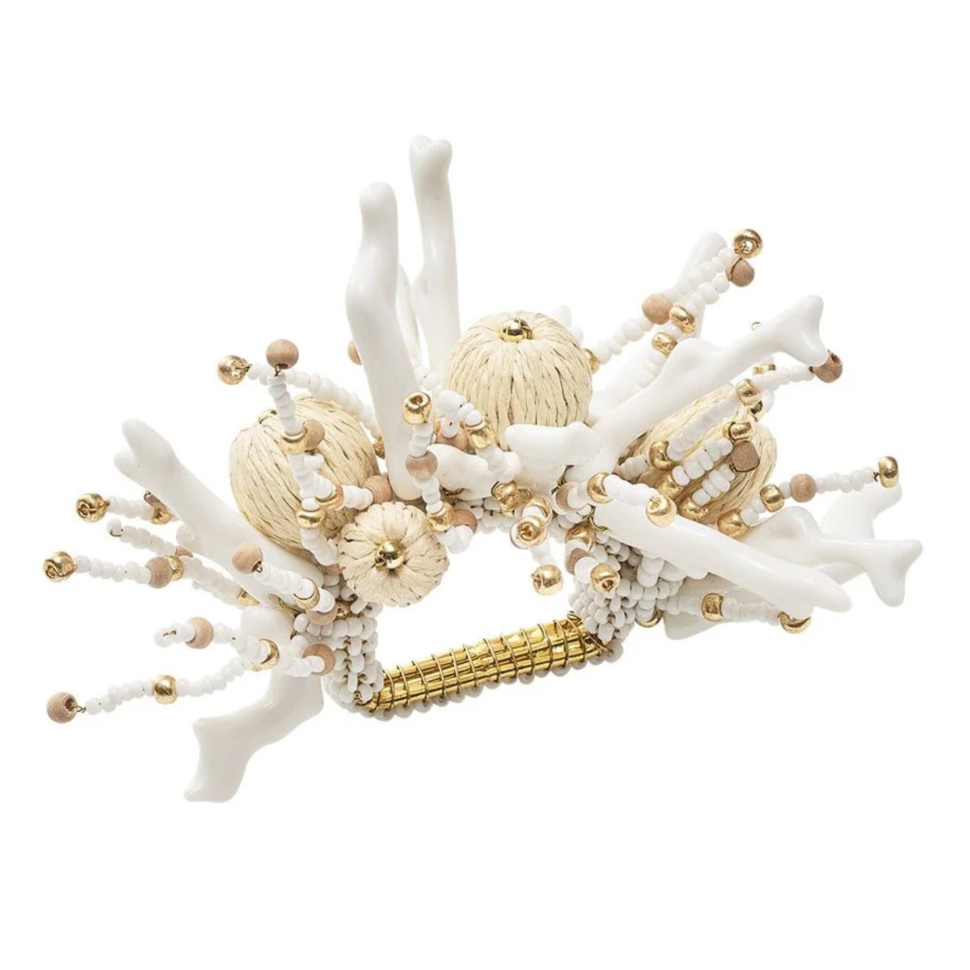 Coral Spray Napkin Rings - Set of 4