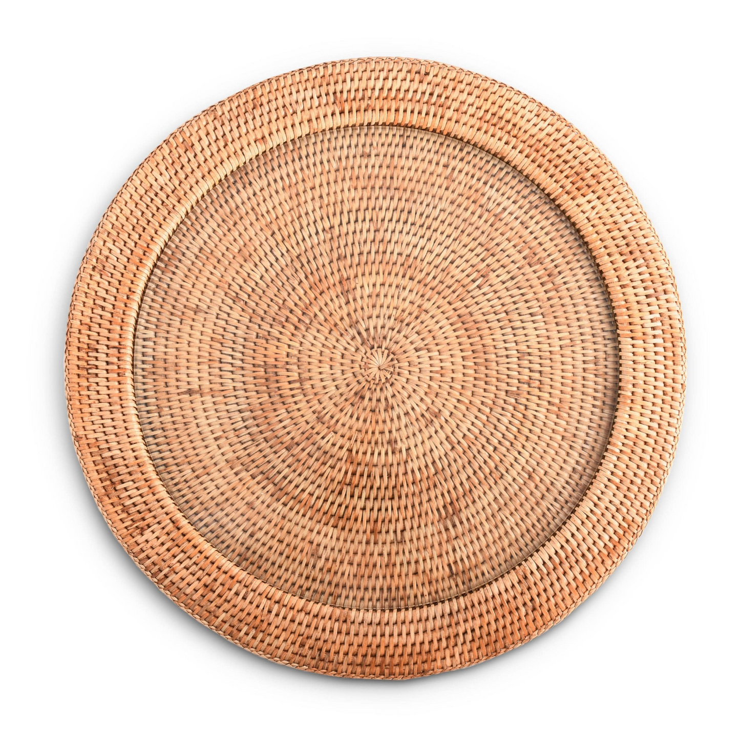 Hand Woven Wicker Rattan Round Serving Tray