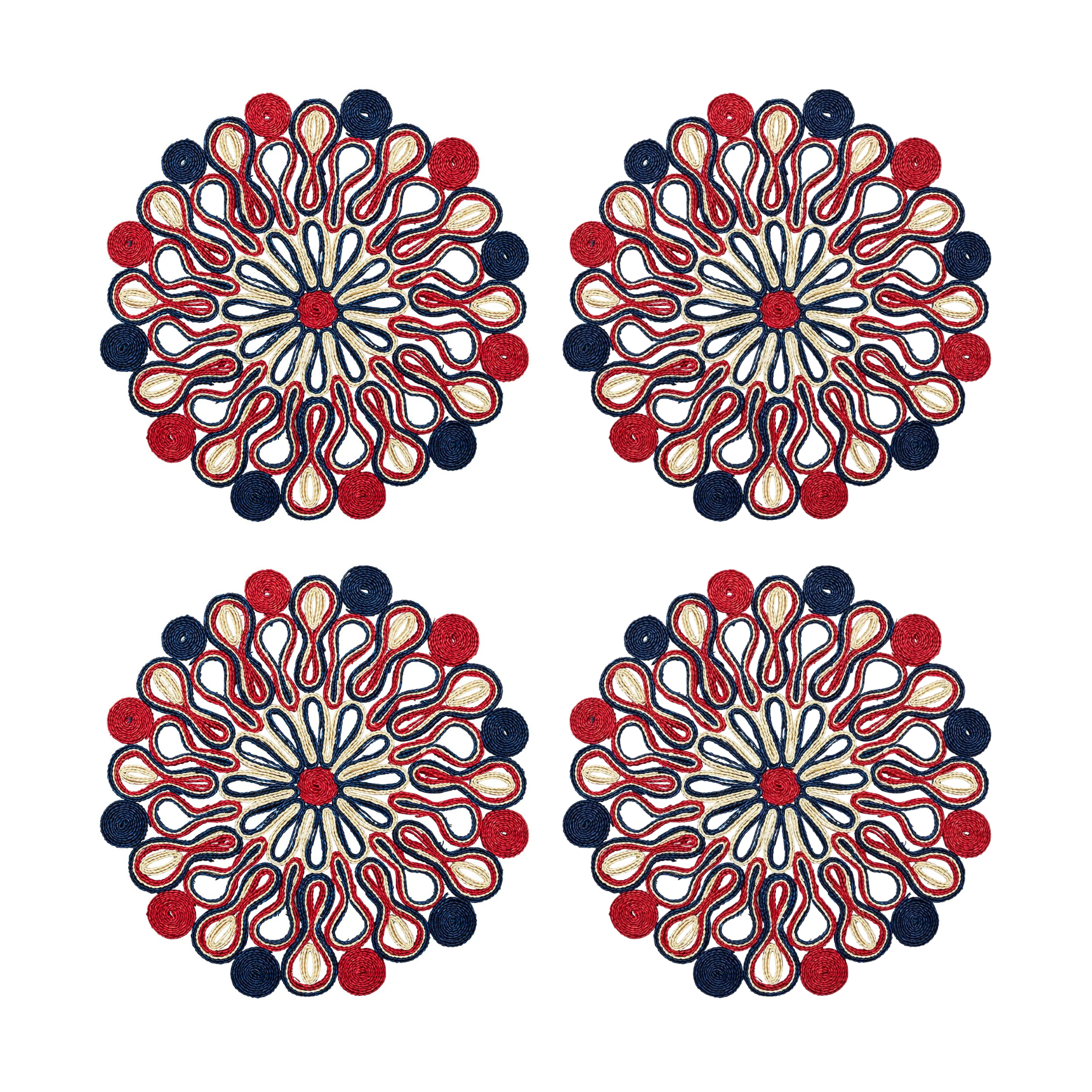 Marisol Placemat in Red, White, & Blue - Set of 4