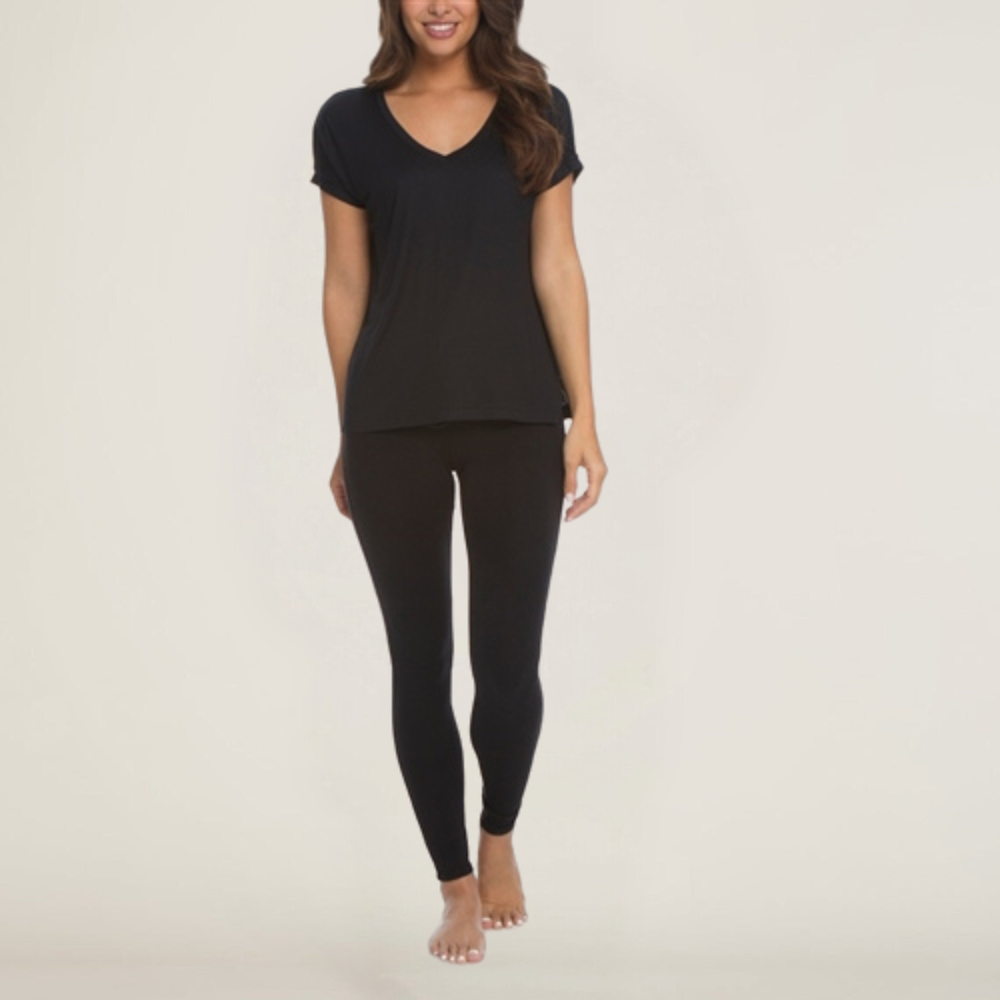 Malibu Collection Women's Modal Boxy V-Neck Tee