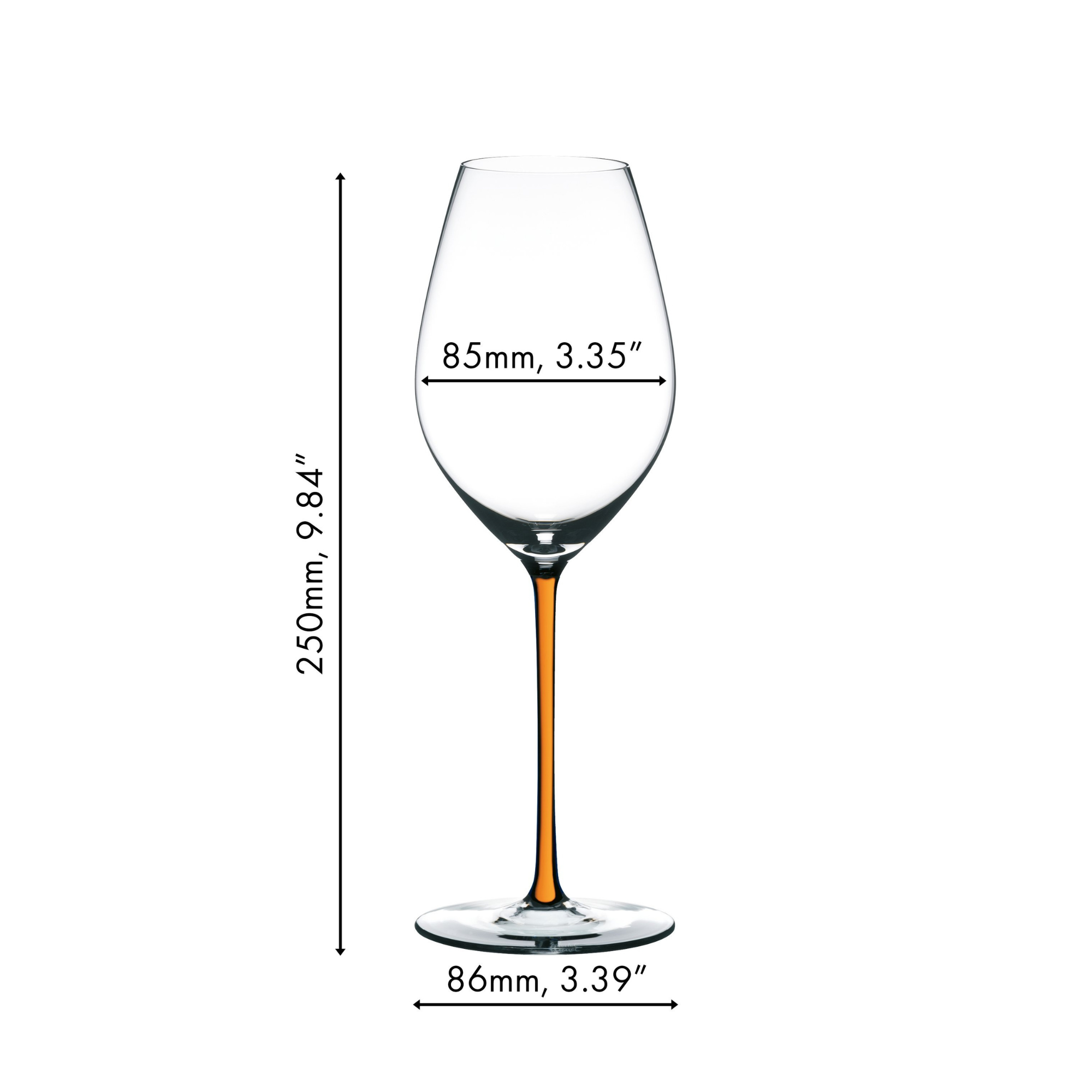 Fatto A Mano Champagne Wine Glass in Orange