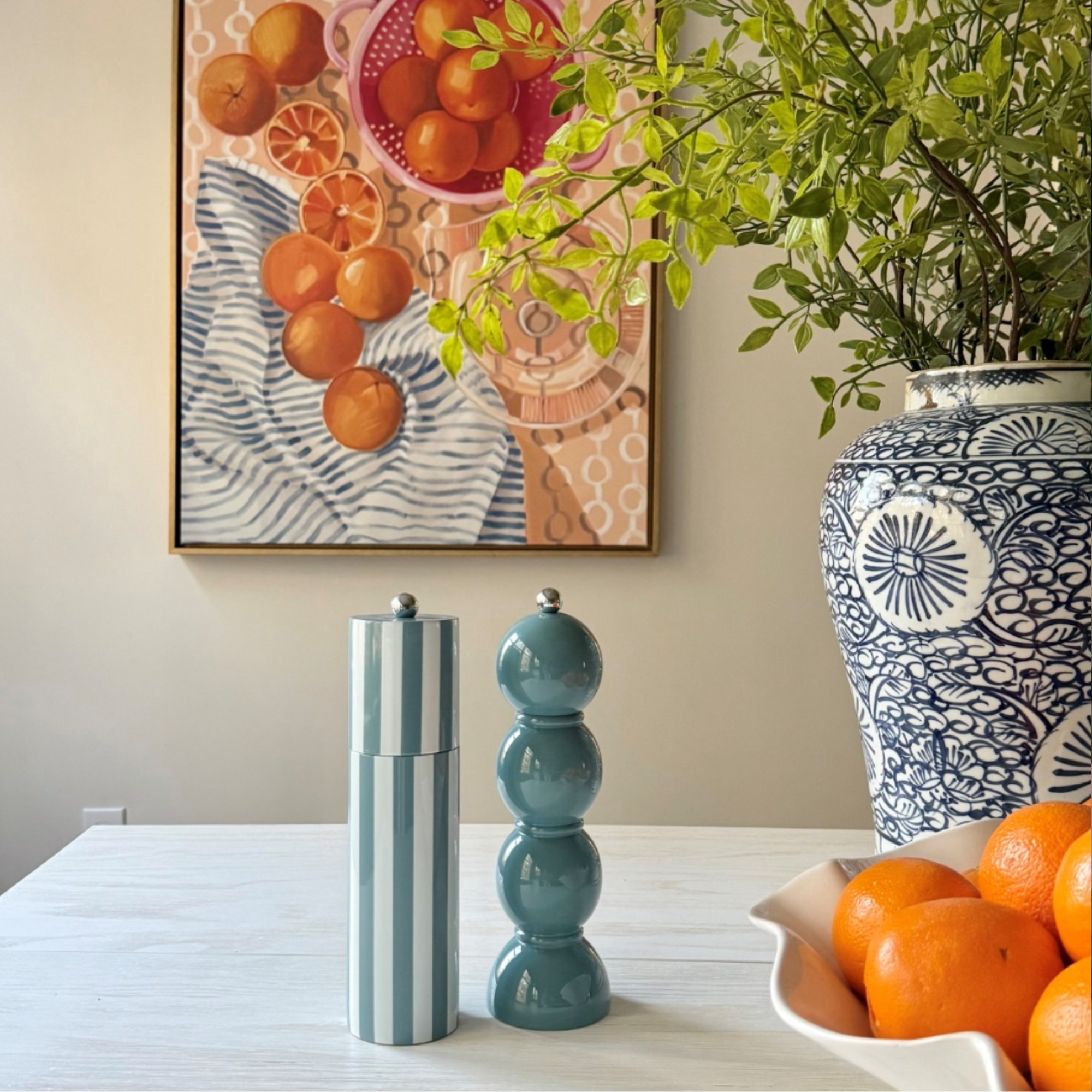 Striped Column Salt or Pepper Mill