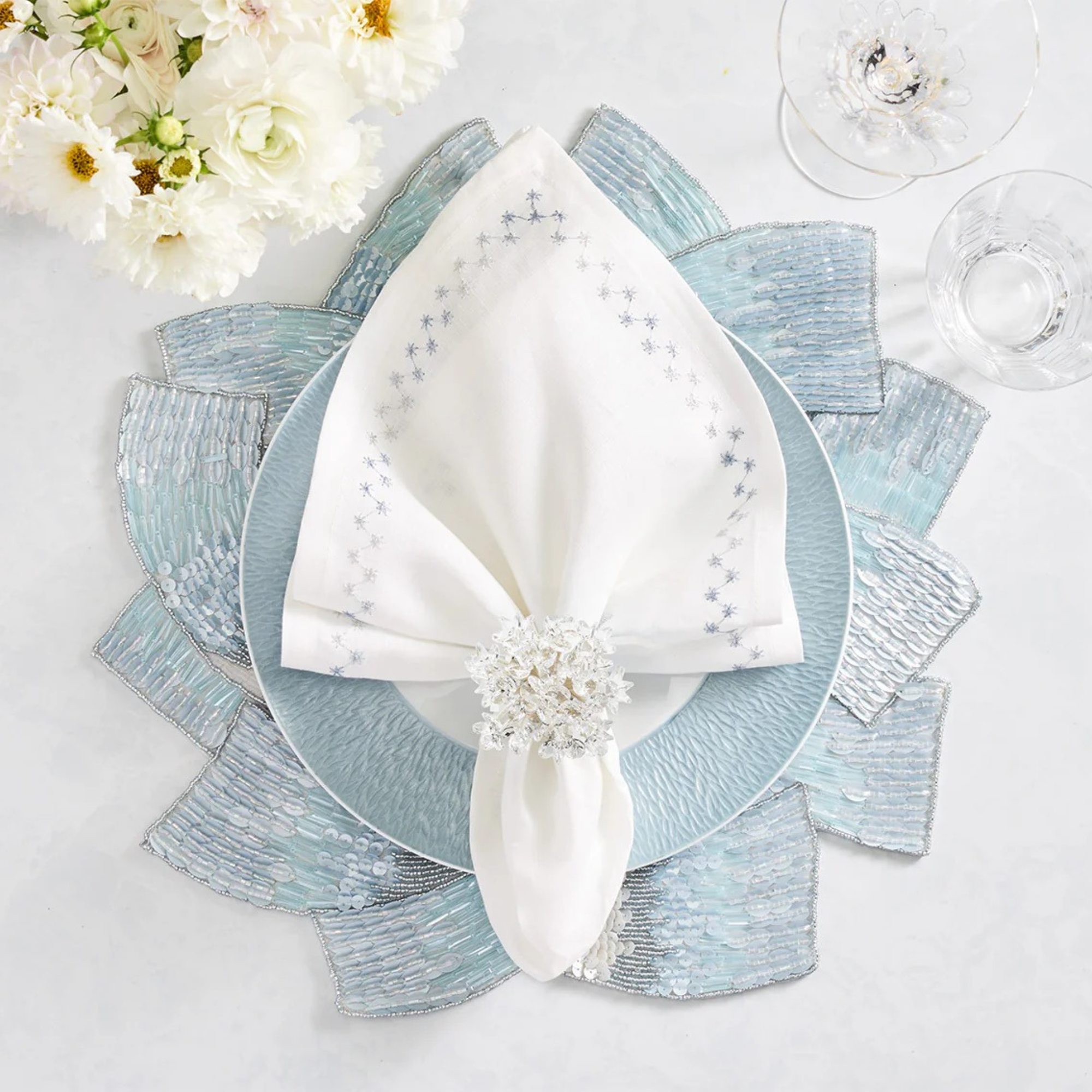 Tidal Placemat in Glacier Blue - Set of 2