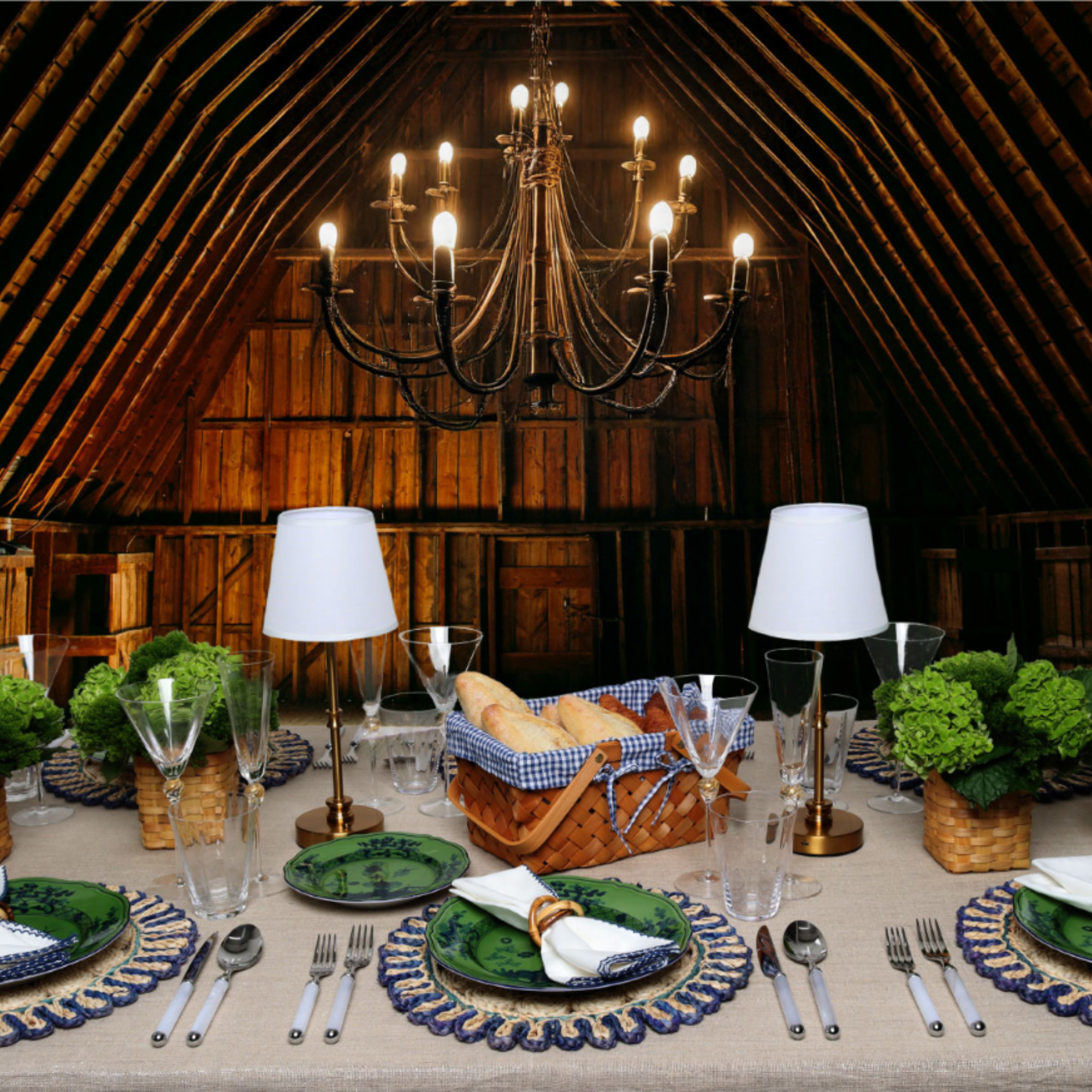 Daphne Flute in Clear & Gold - Set of 2