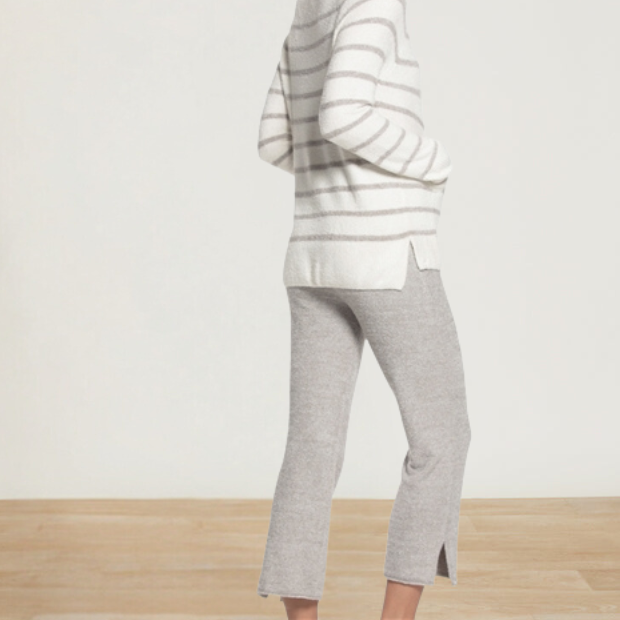 CozyChic Lite Striped Raglan Pullover - Pearl