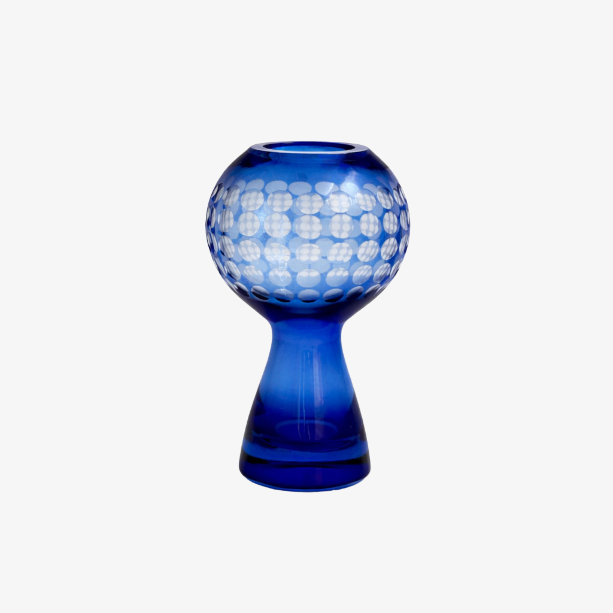 Vintage Cobalt Sphere Vase with Dots