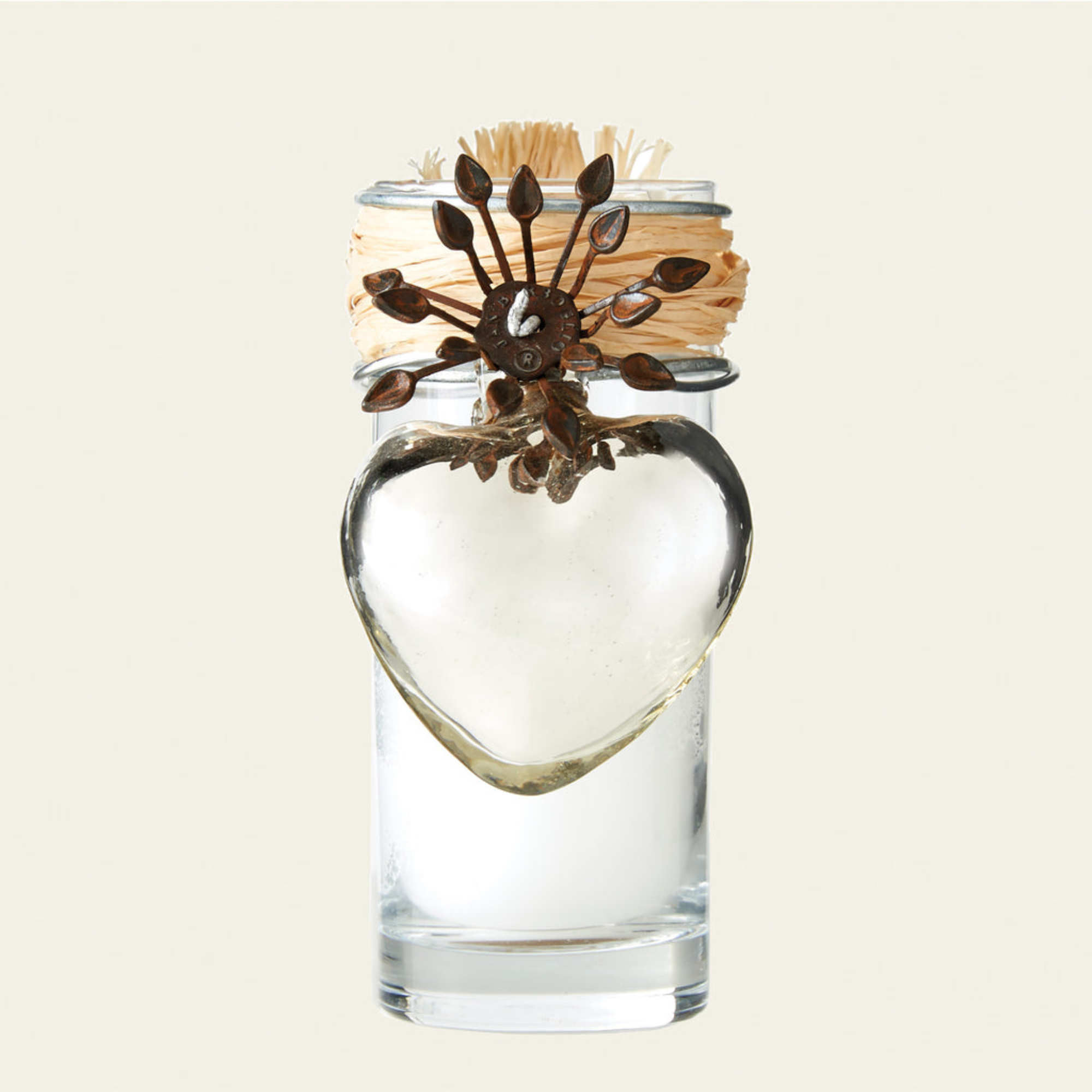 Adelita Corazon Heart Candle in Clear