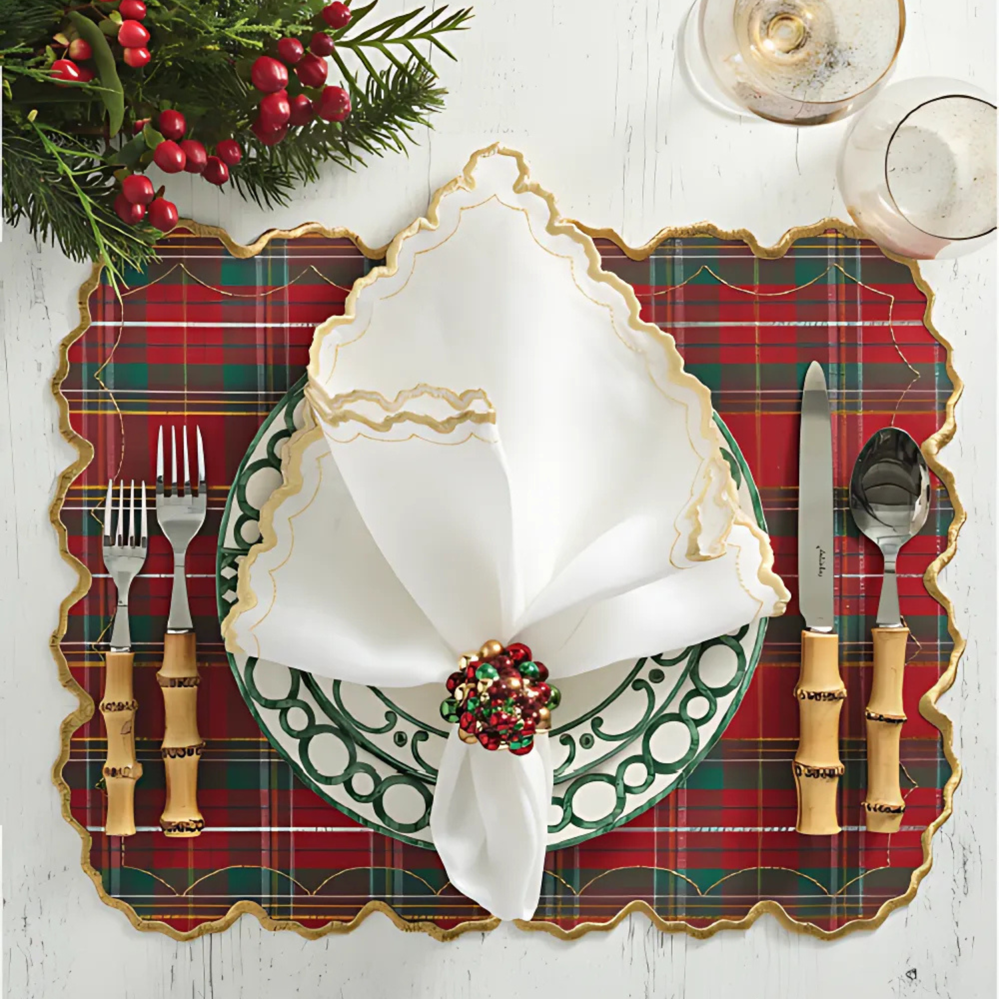 Christmas Baubles Napkin Ring - Set of 4