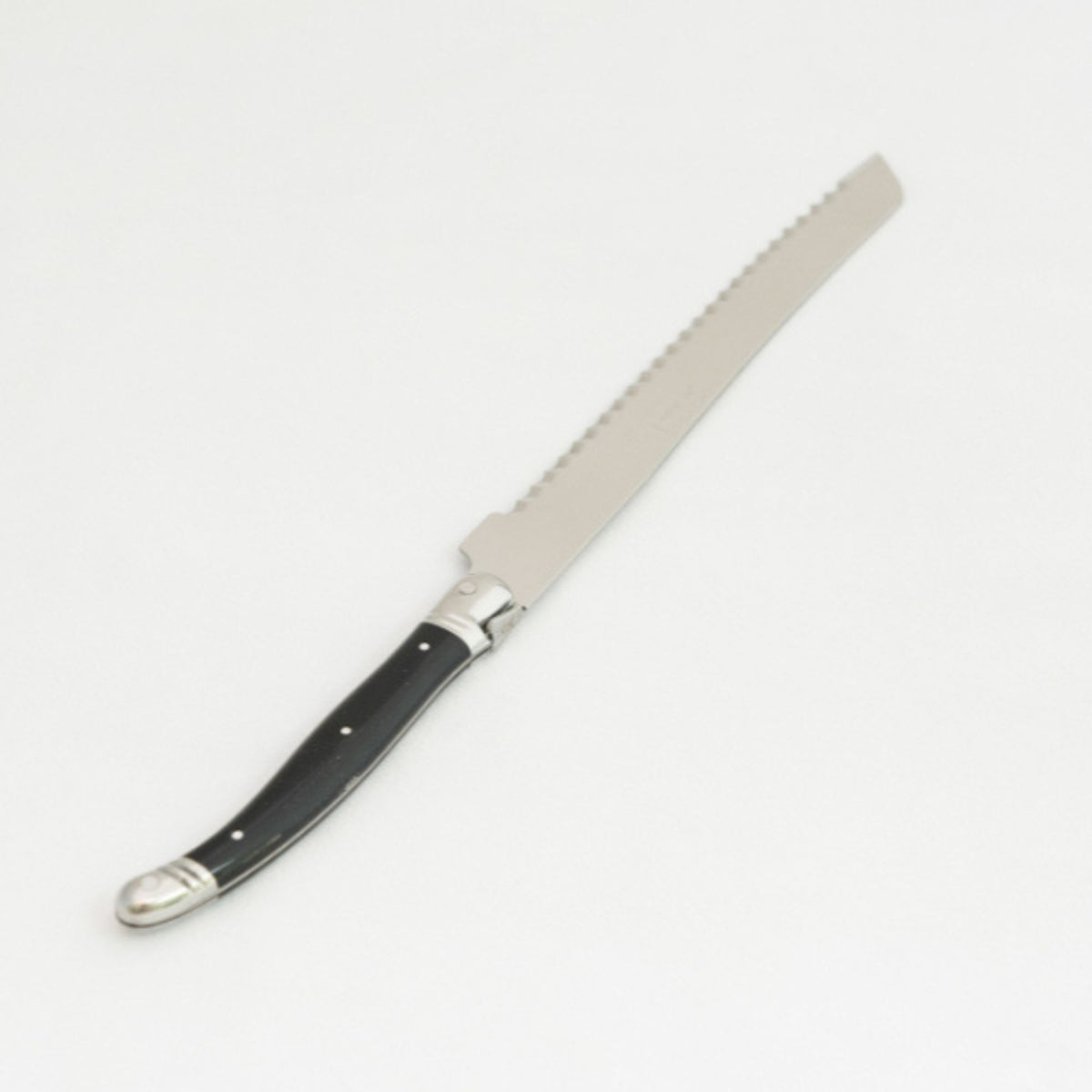 Laguiole by Jean Dubost Bread Knife with Black Handle in Wood Box
