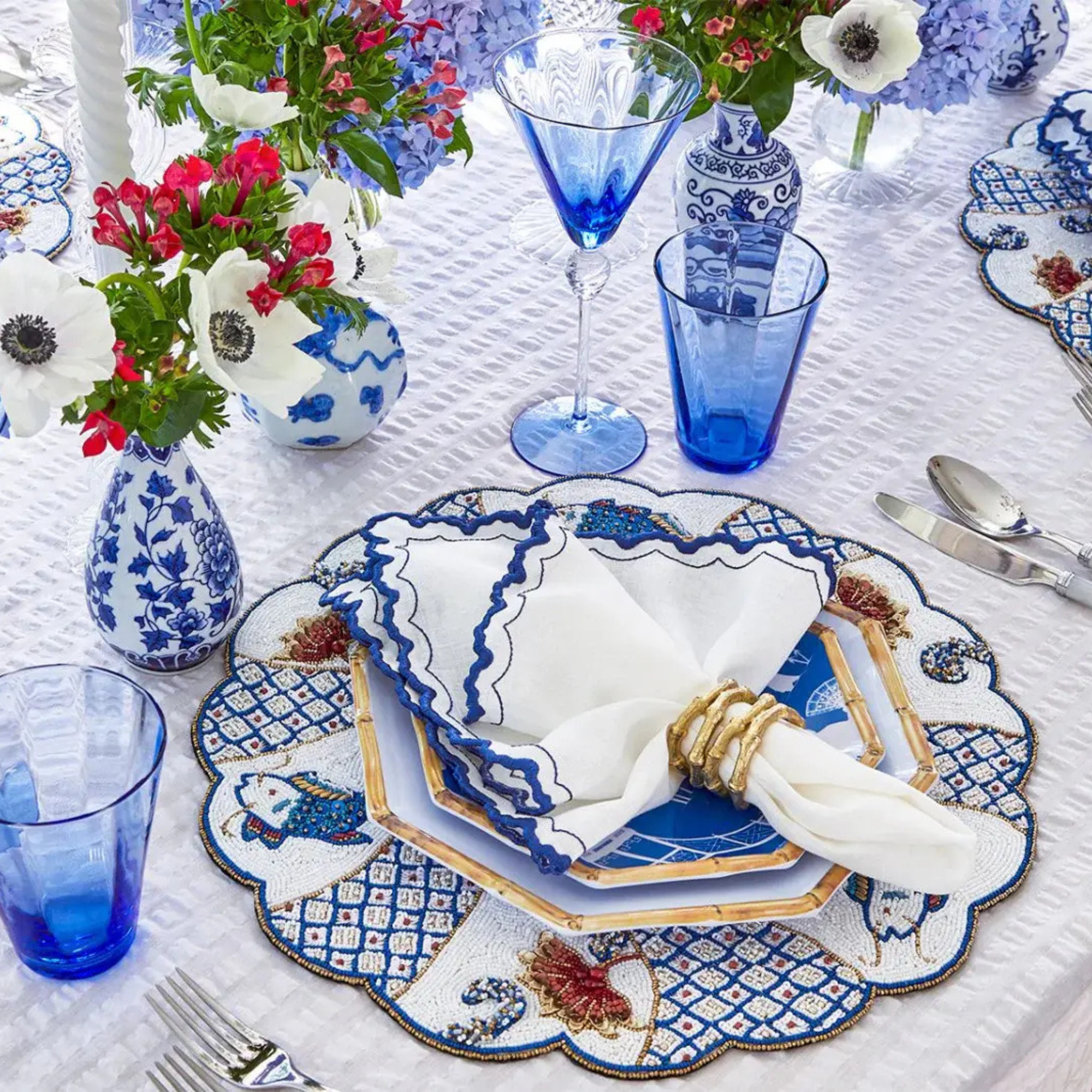 Daphne Wine Glass in Blue - Set of 4