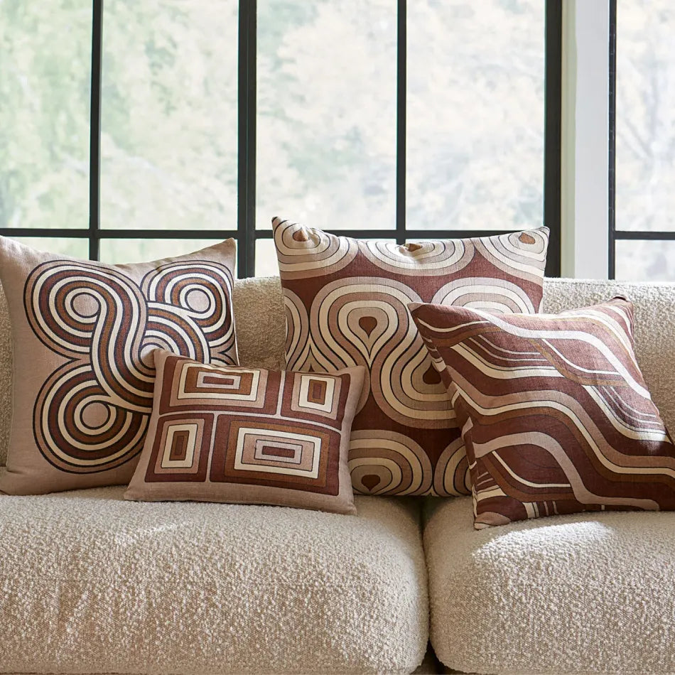 Milano Champagne Concentric Loops Pillow