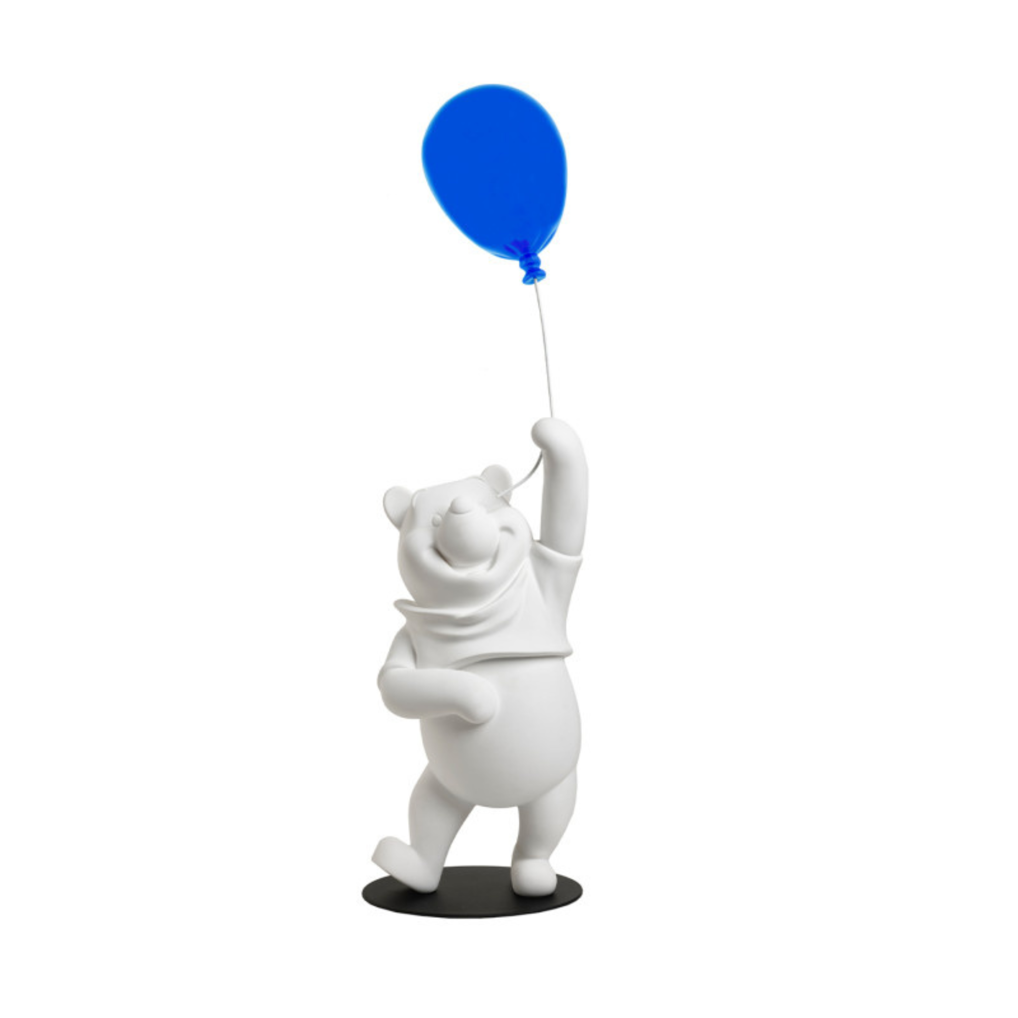 Winnie the Pooh Balloon Sculpture with a Cobalt Blue Balloon