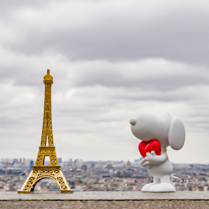 Snoopy Heart Sculpture with a Red Heart