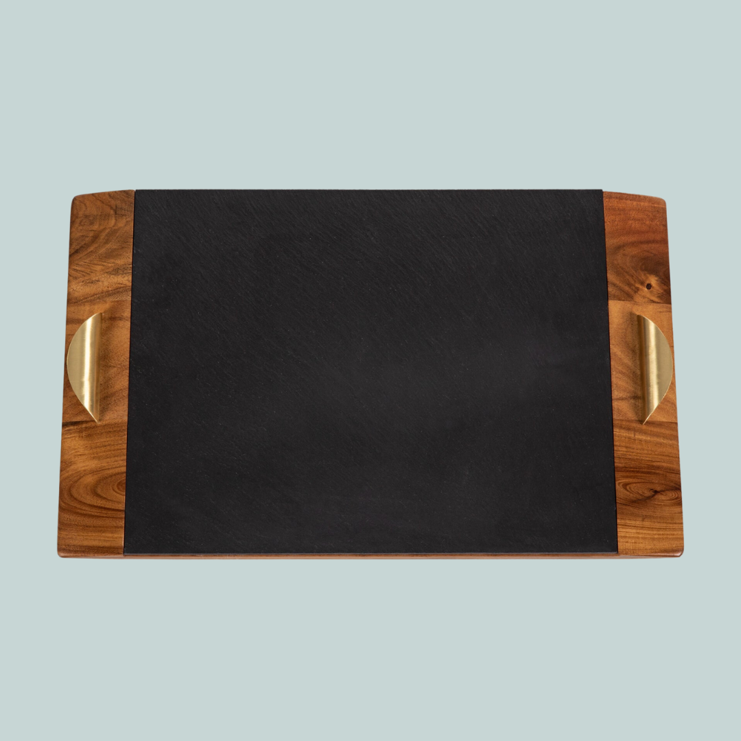 Covina Acacia And Slate Serving Tray