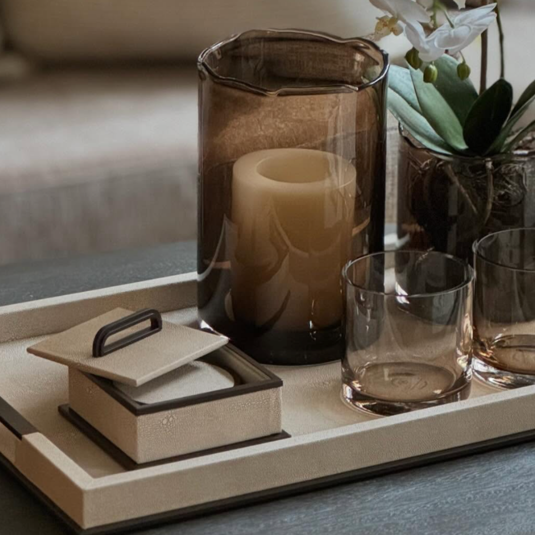 Sophie Paterson Collection: Ecru Faux Shagreen Box - Small