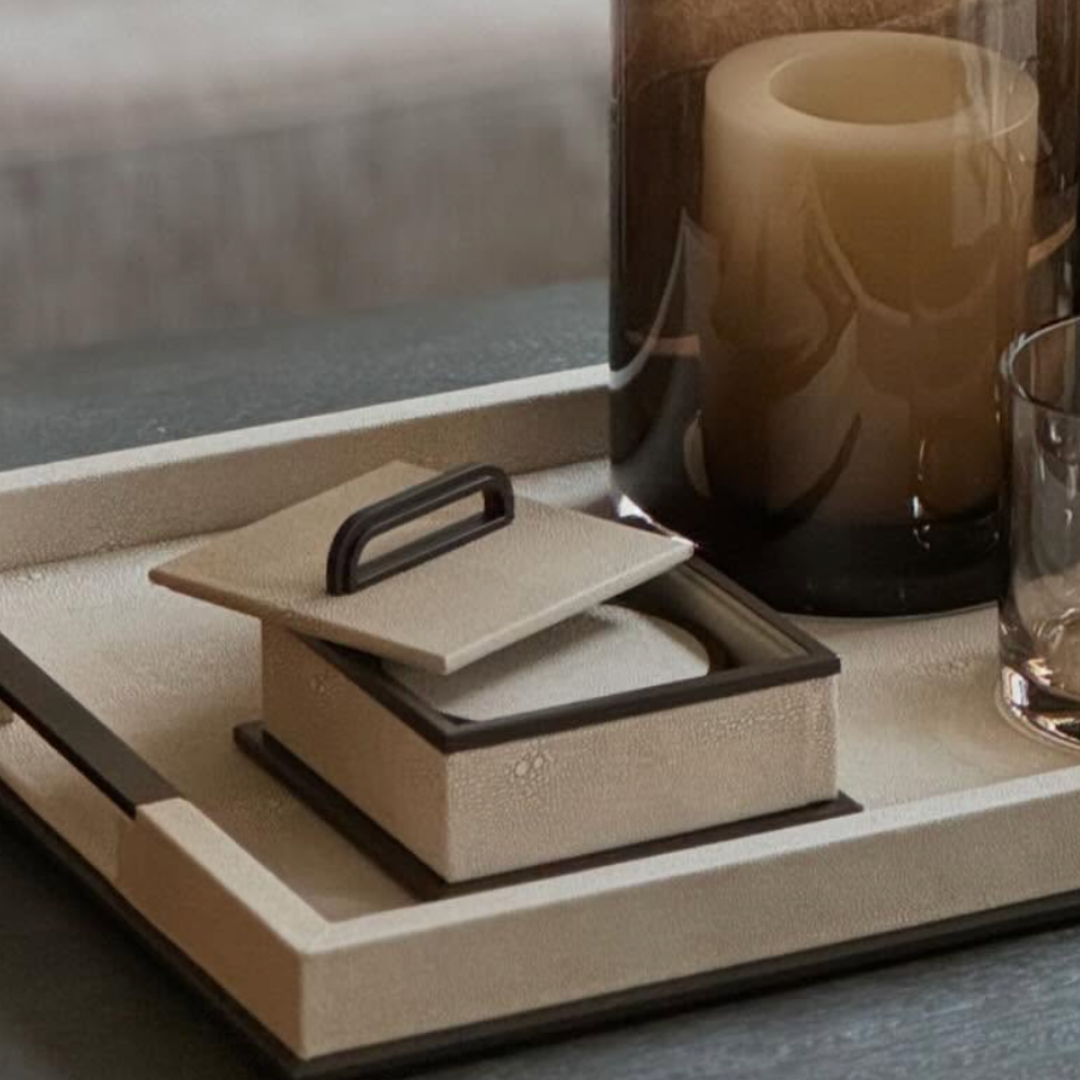 Sophie Paterson Collection: Ecru Faux Shagreen Box - Small