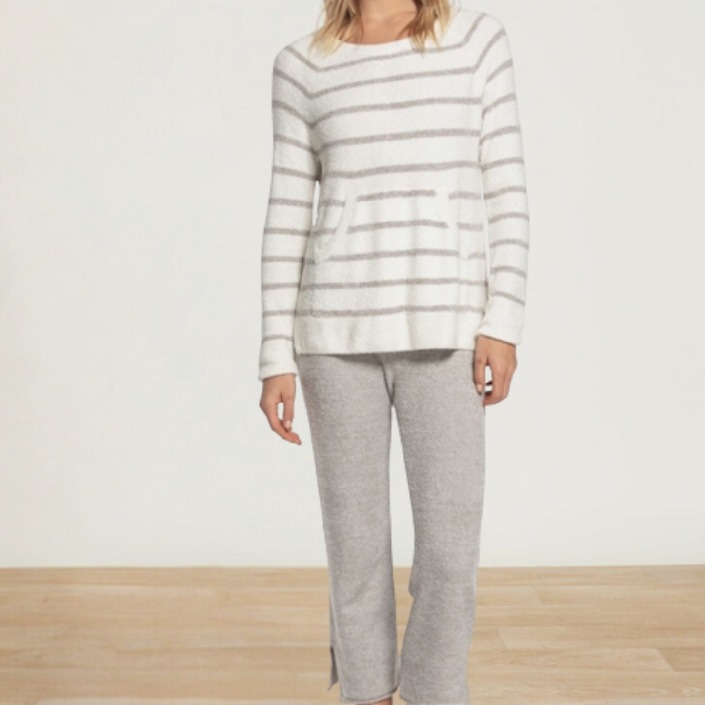 CozyChic Lite Striped Raglan Pullover - Pearl