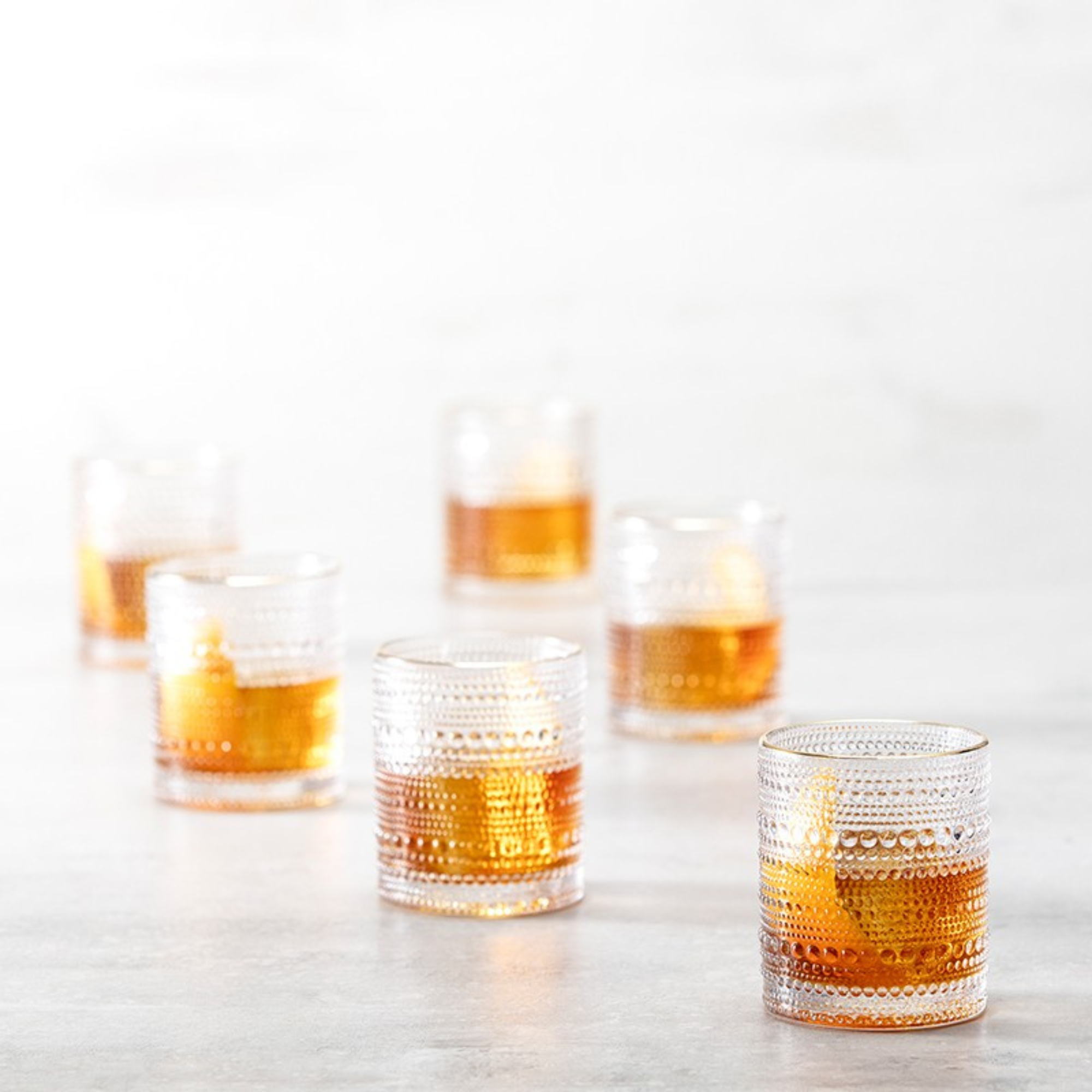 Jupiter Clear Gold Rimmed Double Old Fashioned - Set of 6