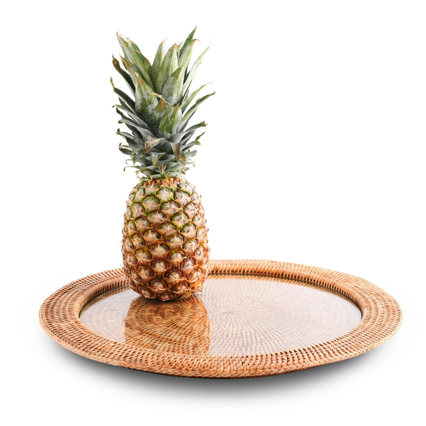 Hand Woven Wicker Rattan Round Serving Tray