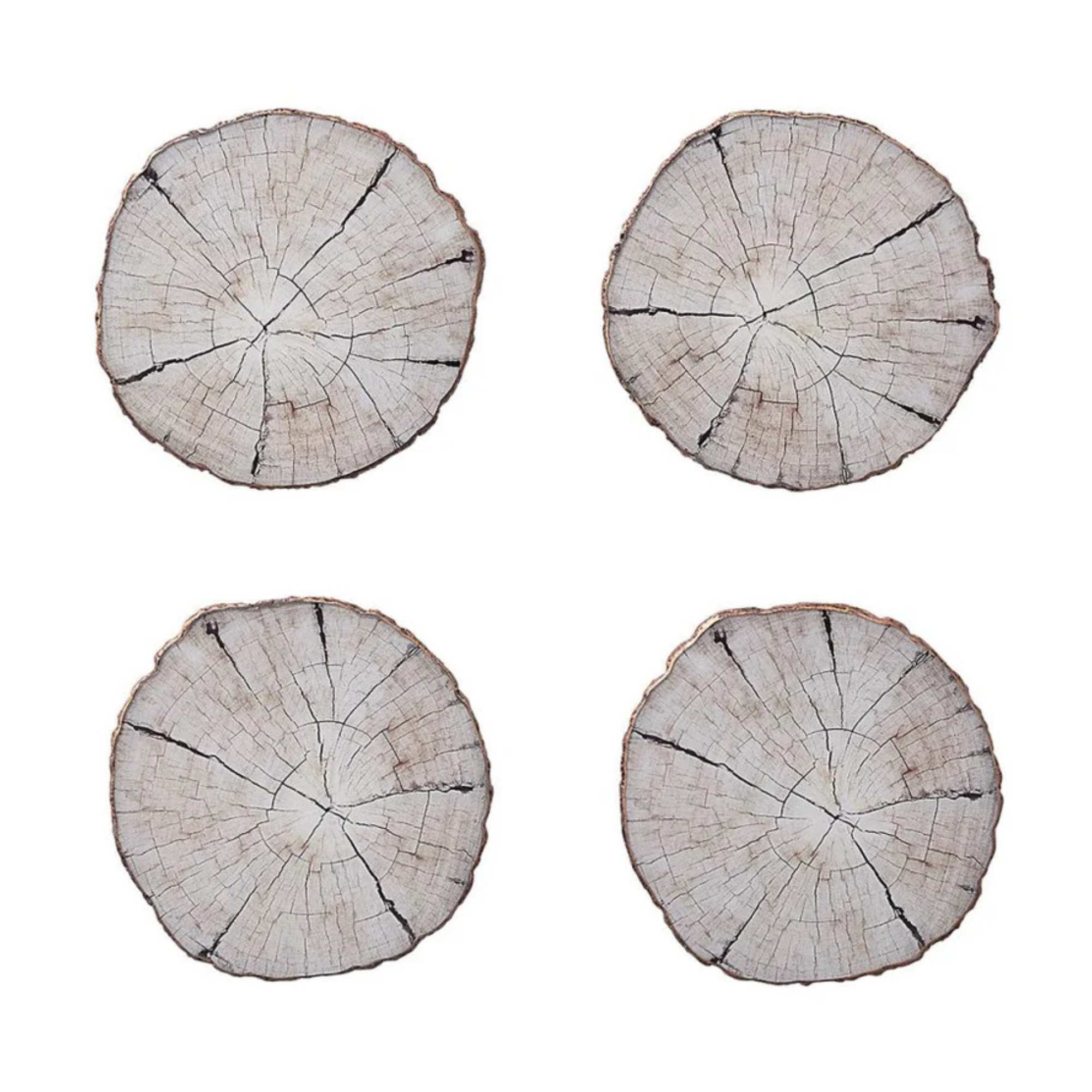 Birch Coasters in Ivory & Natural - Set of 4
