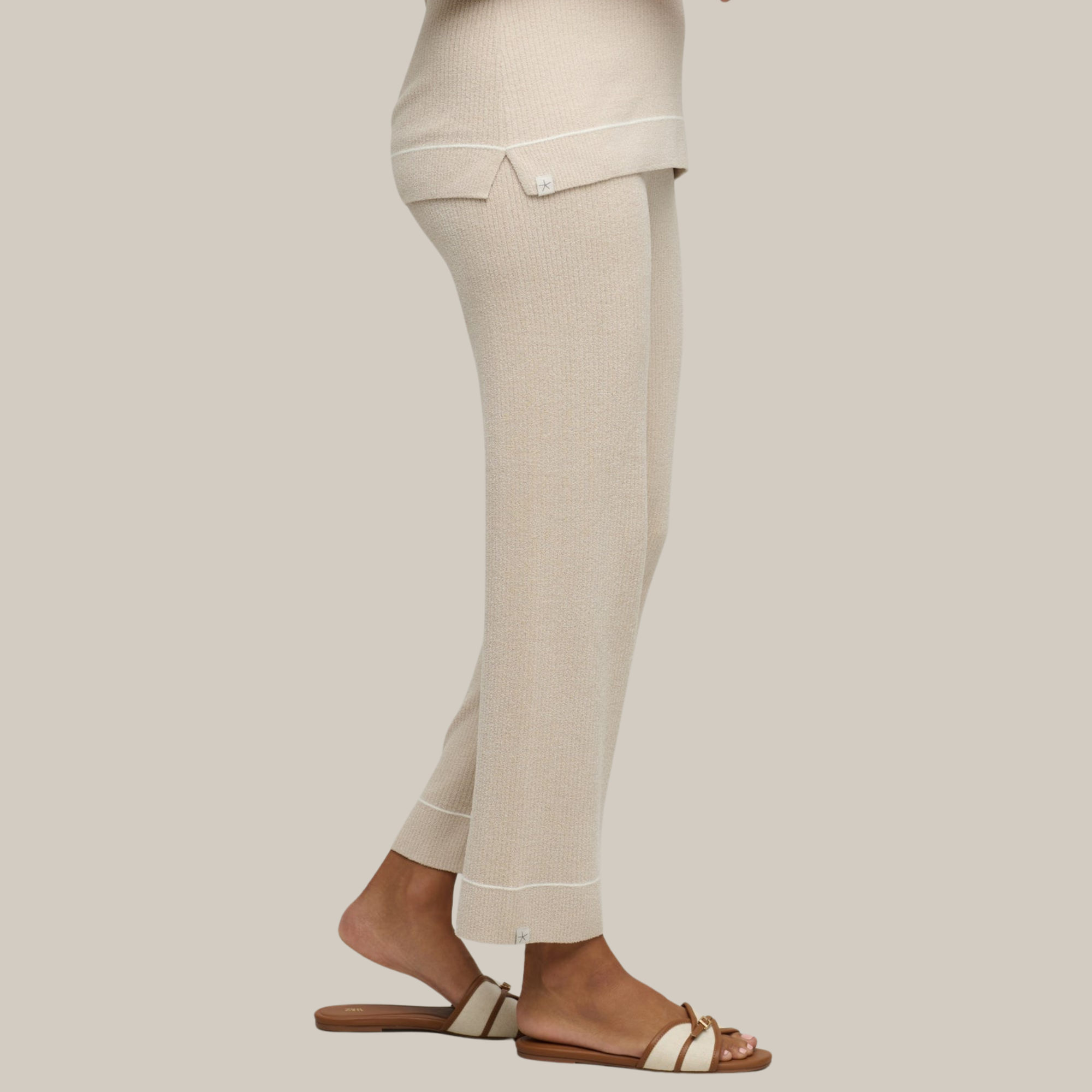 CozyChic Ultra Lite Contrast Stripe Rib Ankle Pant