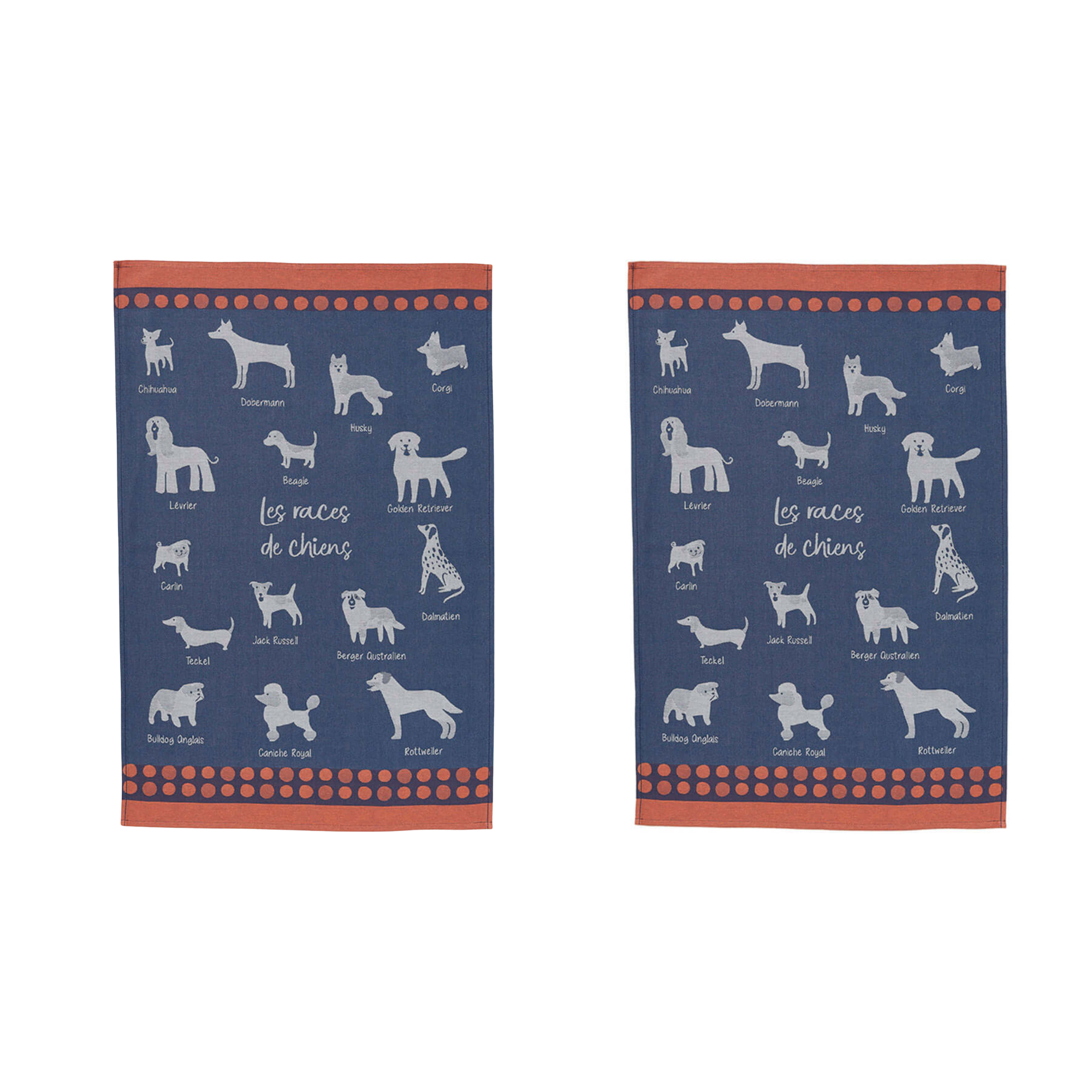 Coucke Dog Breeds Tea Towel - Set of 2