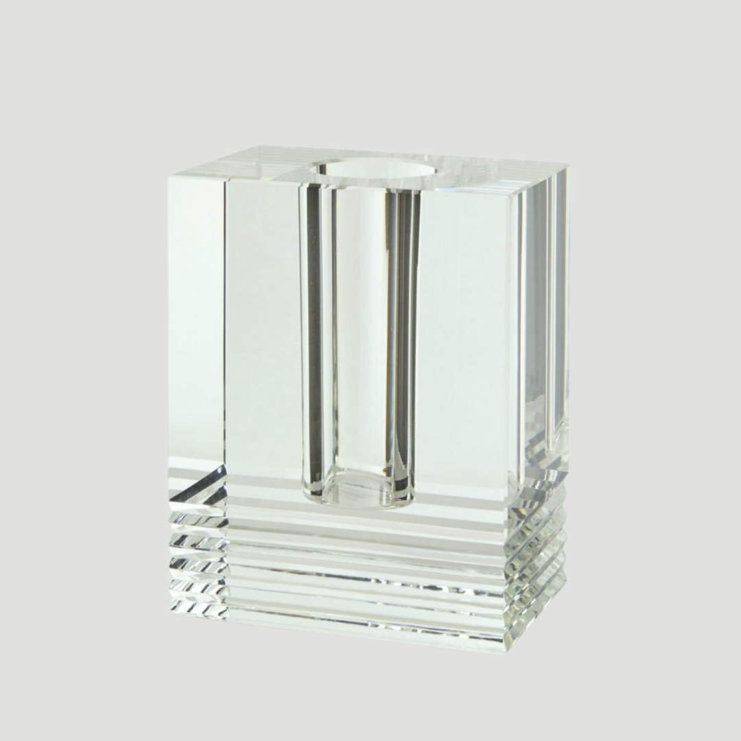 Crystal Glass Vase With Cut - Large