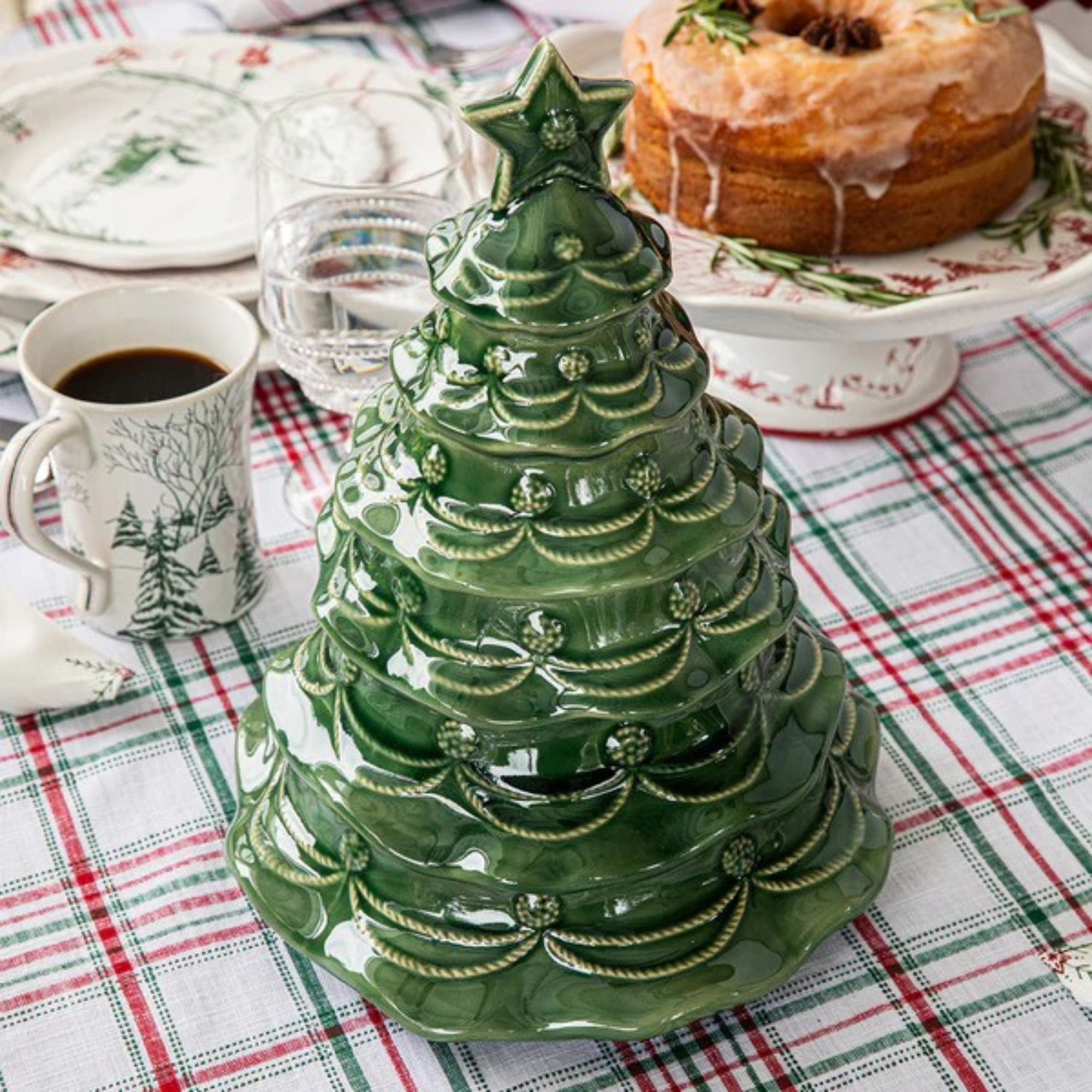 Berry & Thread Christmas Tree Cookie Jar - Basil