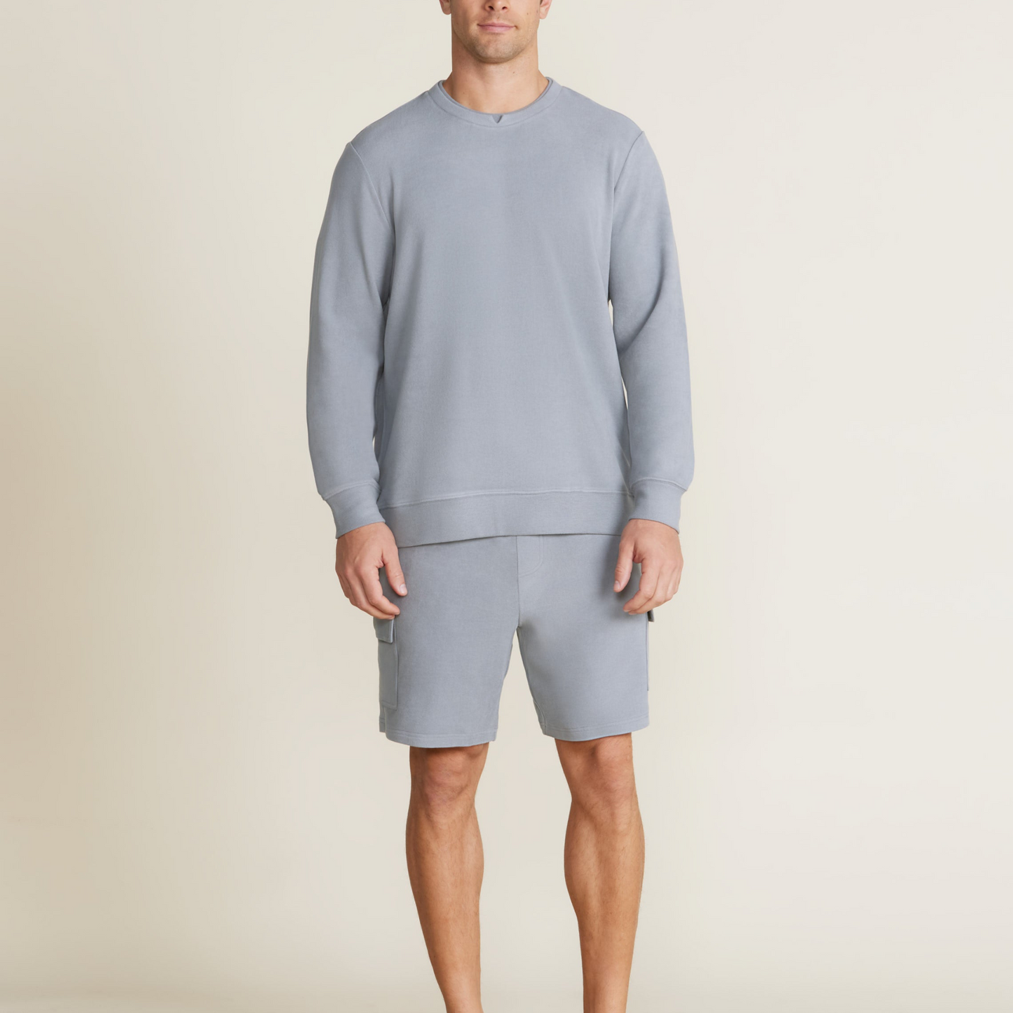 Malibu Collection Men's Brushed Fleece Split Neck Pullover
