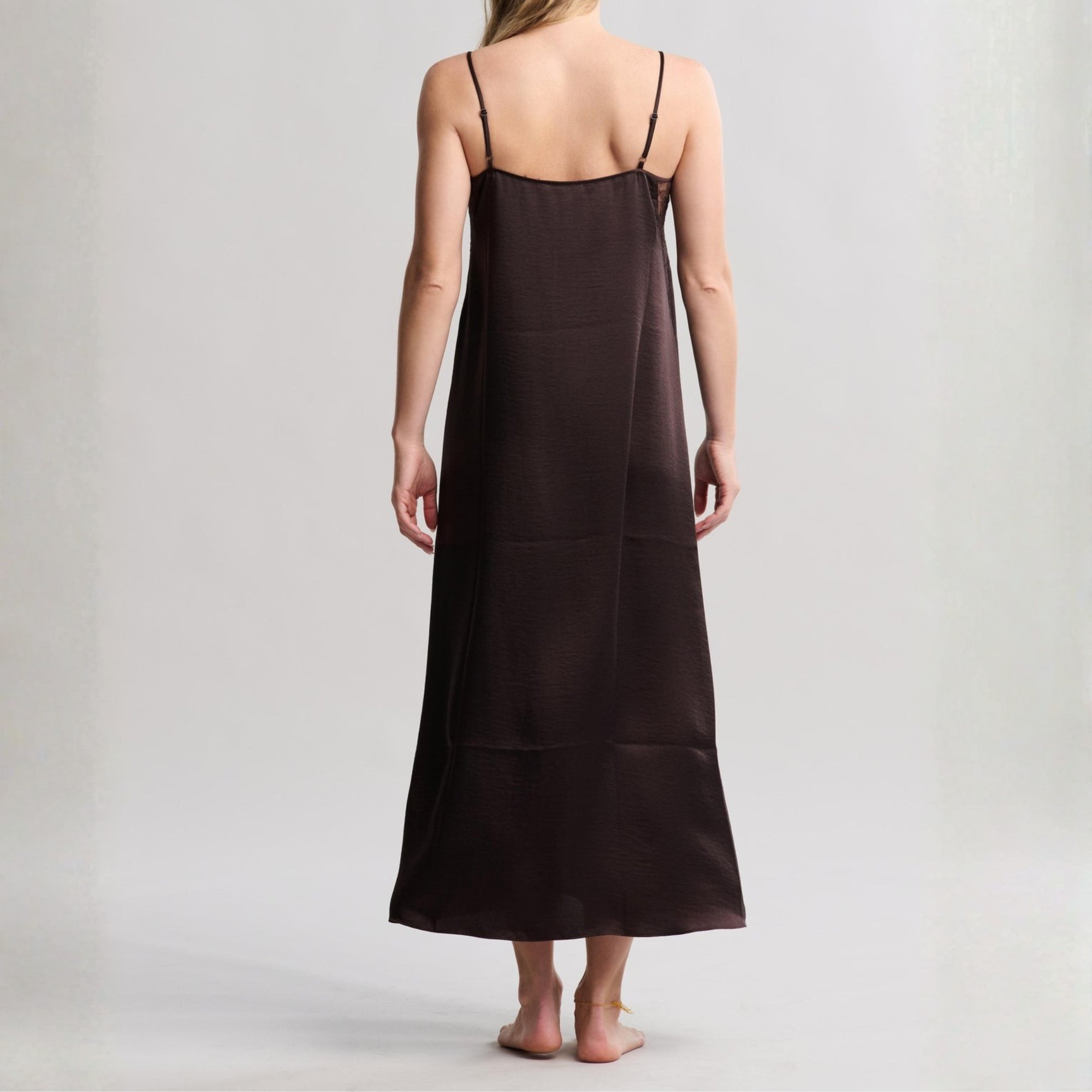 Liquid Satin Lace Slip Dress