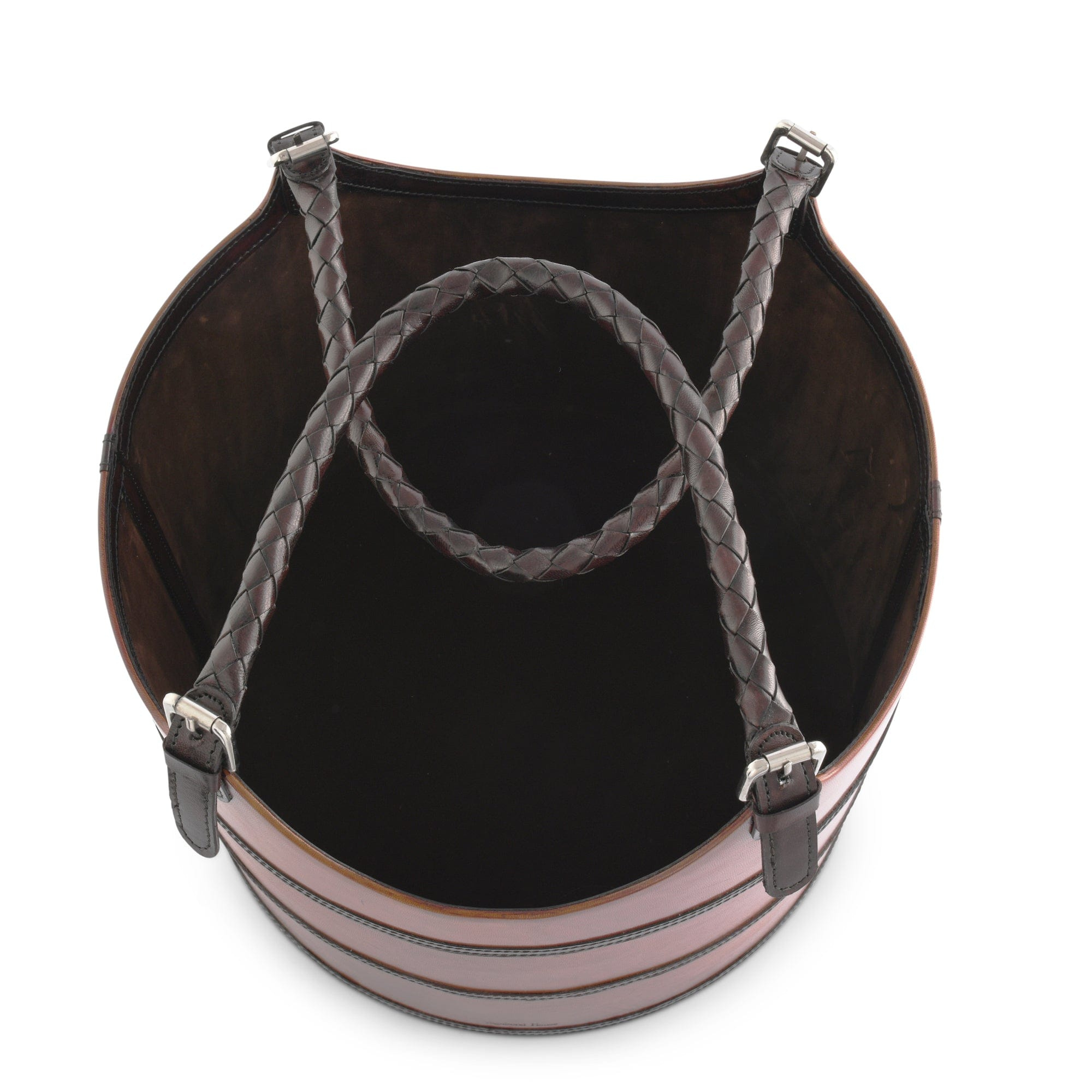 Equestrian Bit Leather Magazine Basket