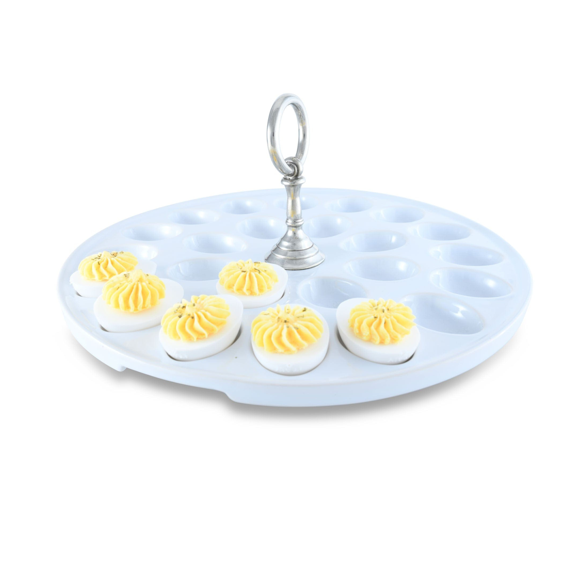 Deviled Egg tray with Pewter Classic Ring Handle