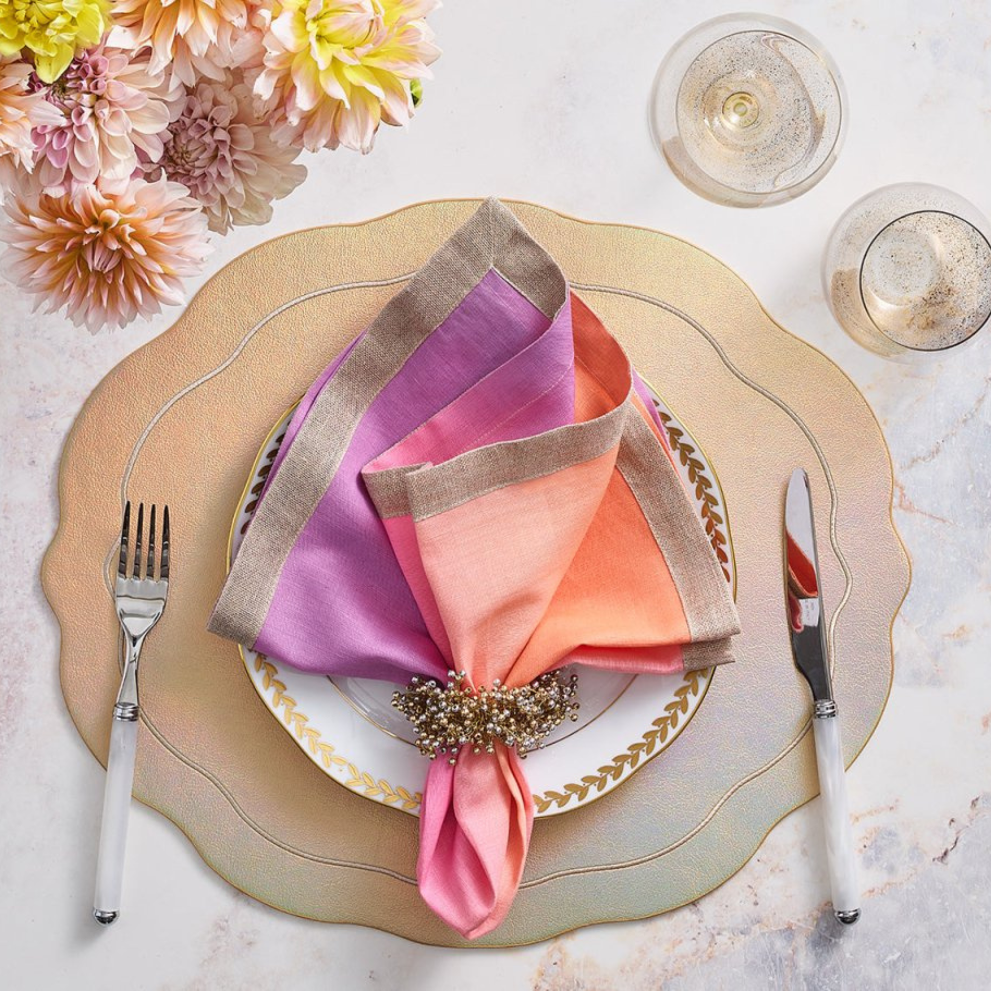 Dip Dye Napkin in Sorbet - Set of 4