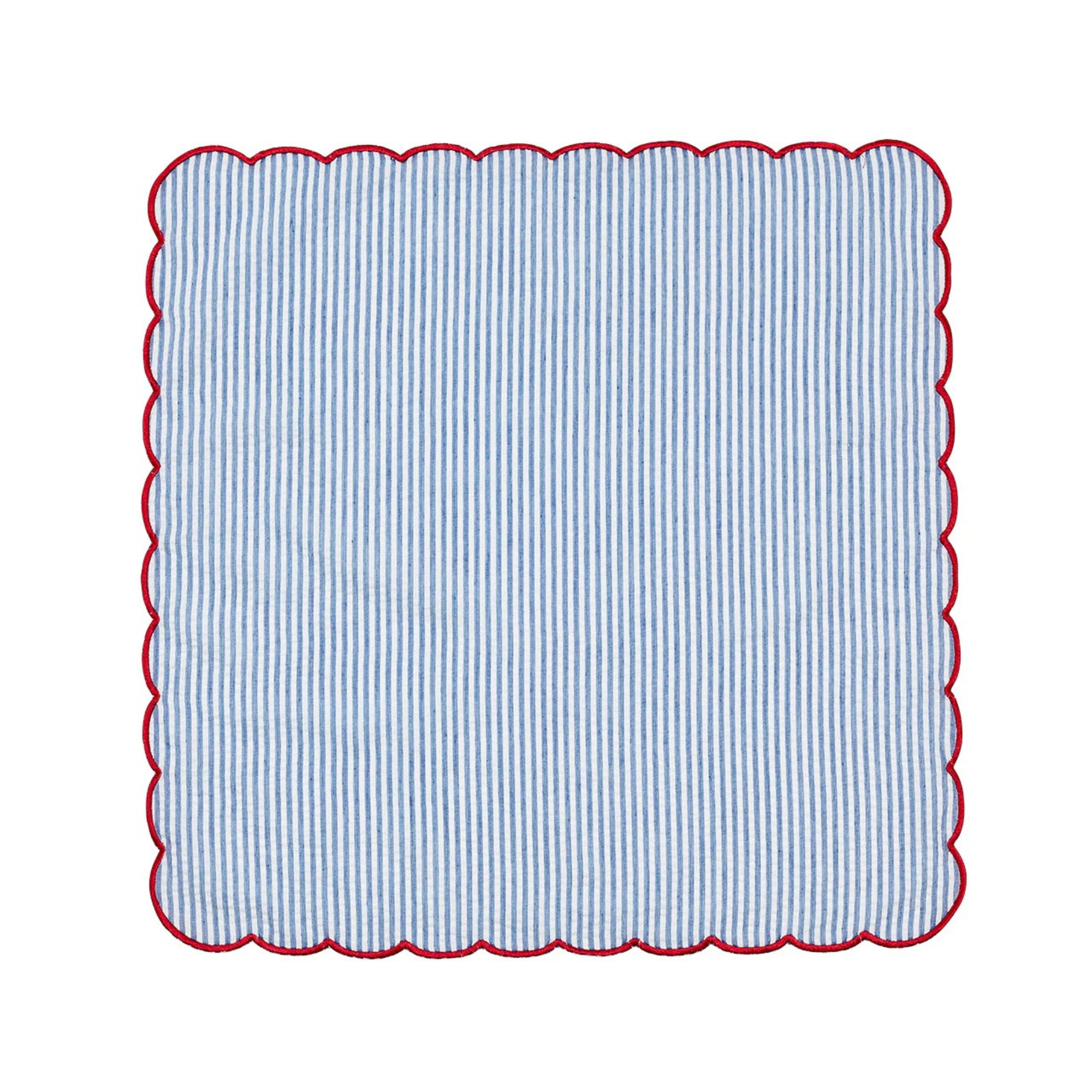 Fiesta Napkin in White, Navy, & Red - Set of 4
