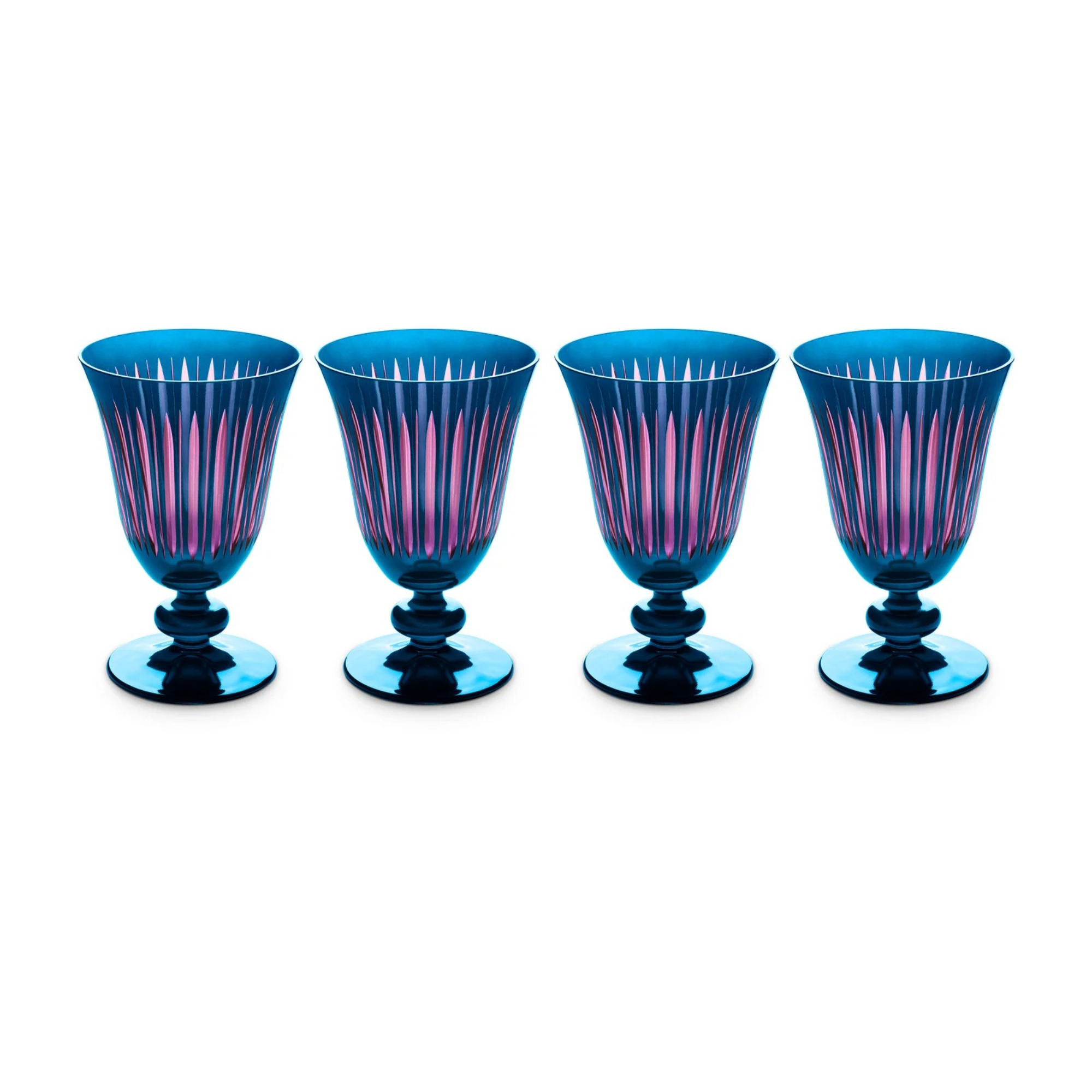 Prism Wine Glasses Blue - Set of 4