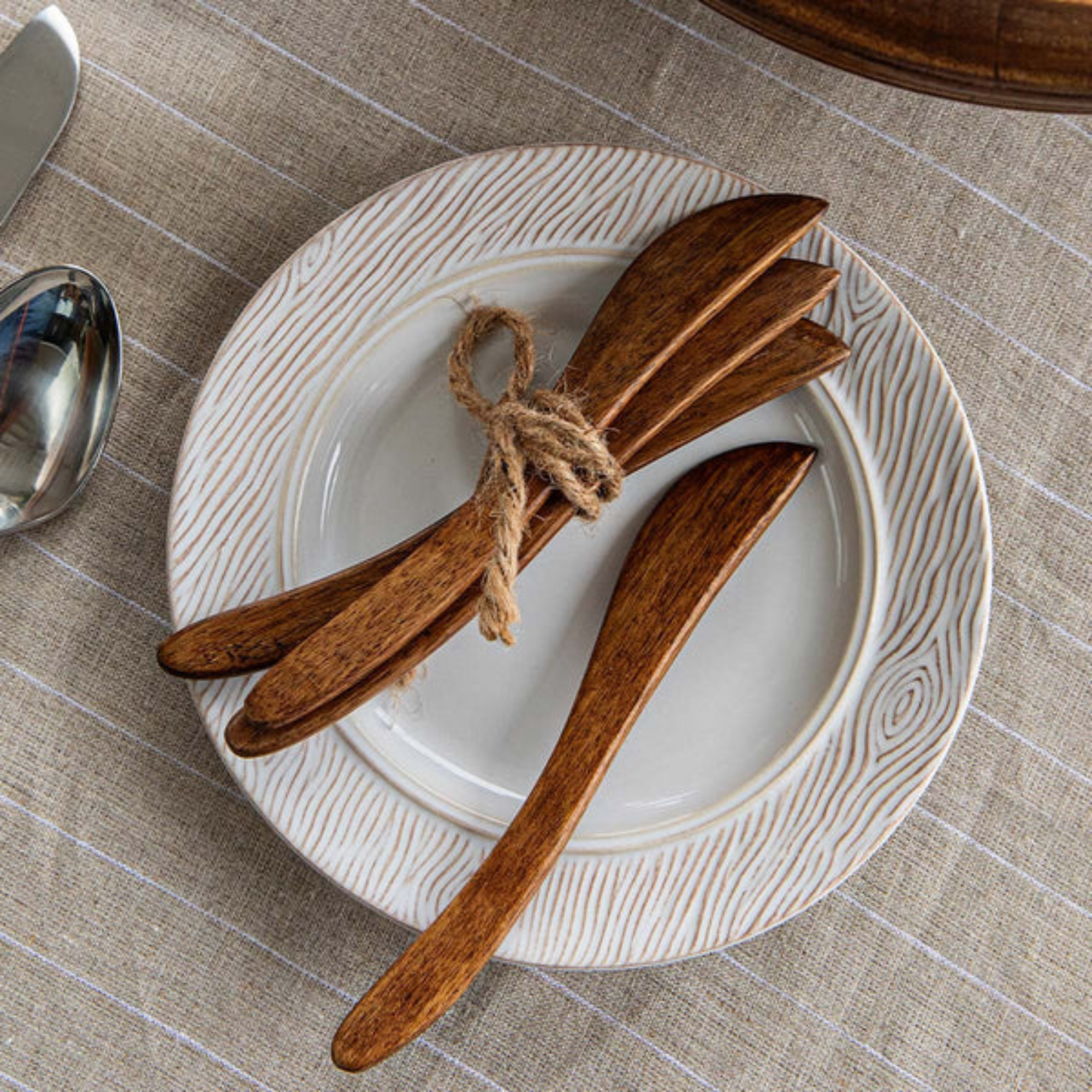 Bilbao Wood Spreader and Petite Spoons Set