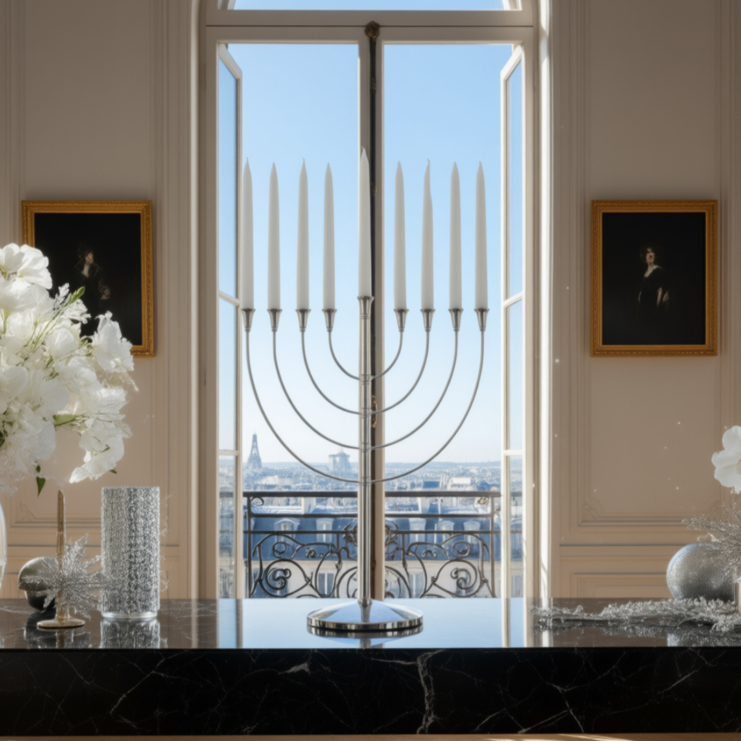 Judaique Silver-Plated Hanukkah Menorah