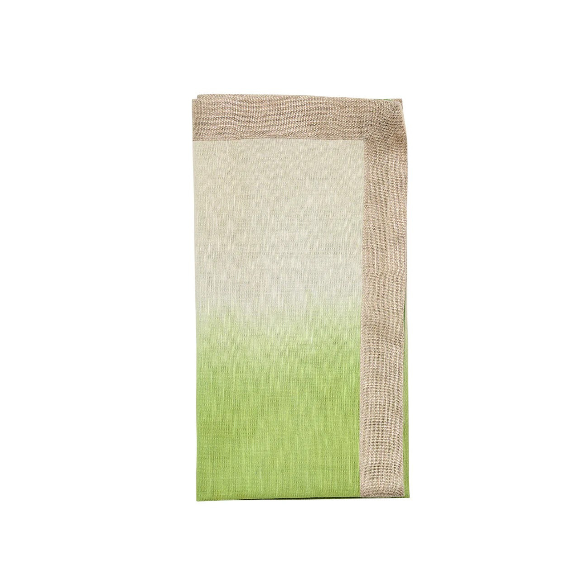 Dip Dye Napkin in Natural & Green - Set of 4