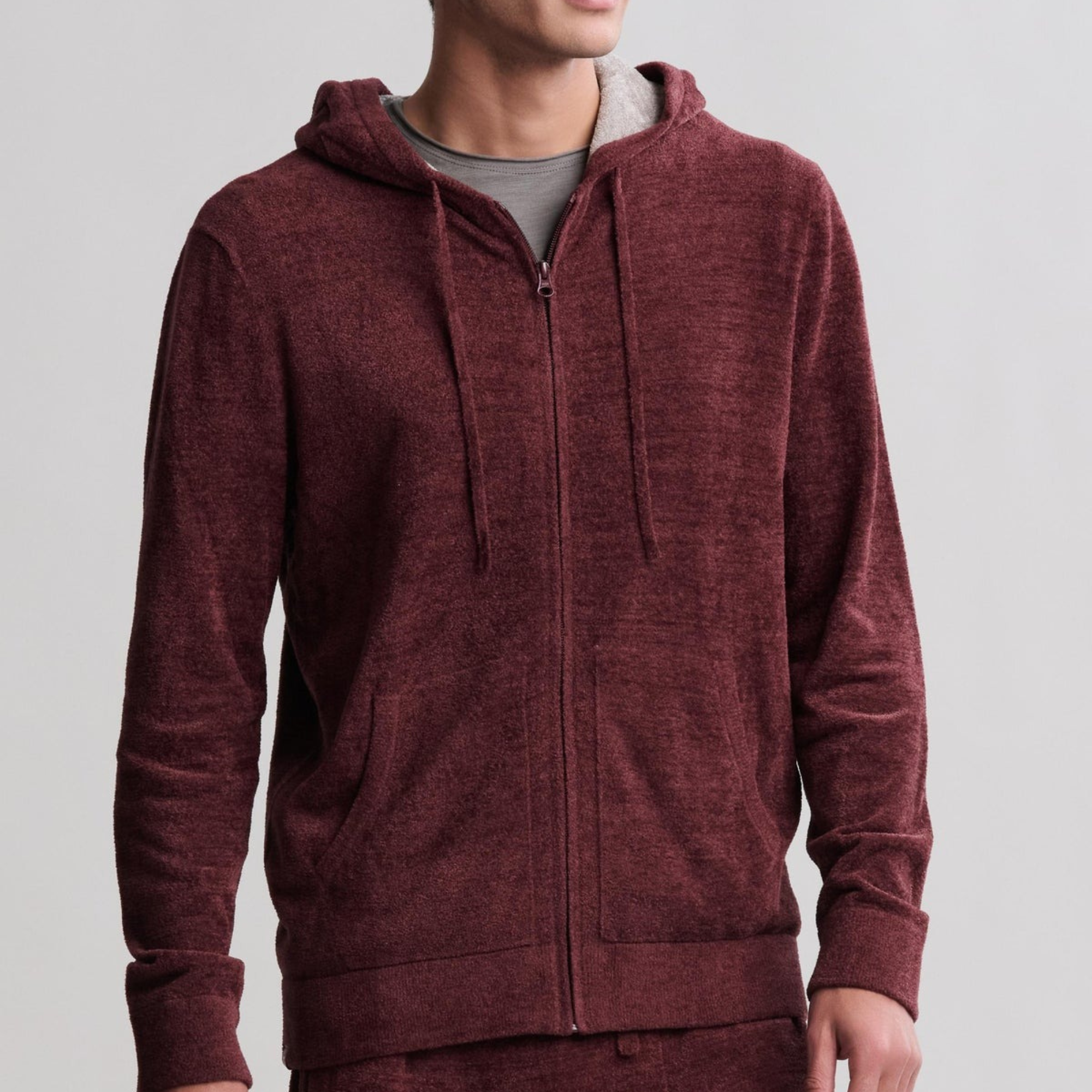 #Color_Deep Aubergine | Men's CozyChic Ultra Lite Zip Up Hoodie