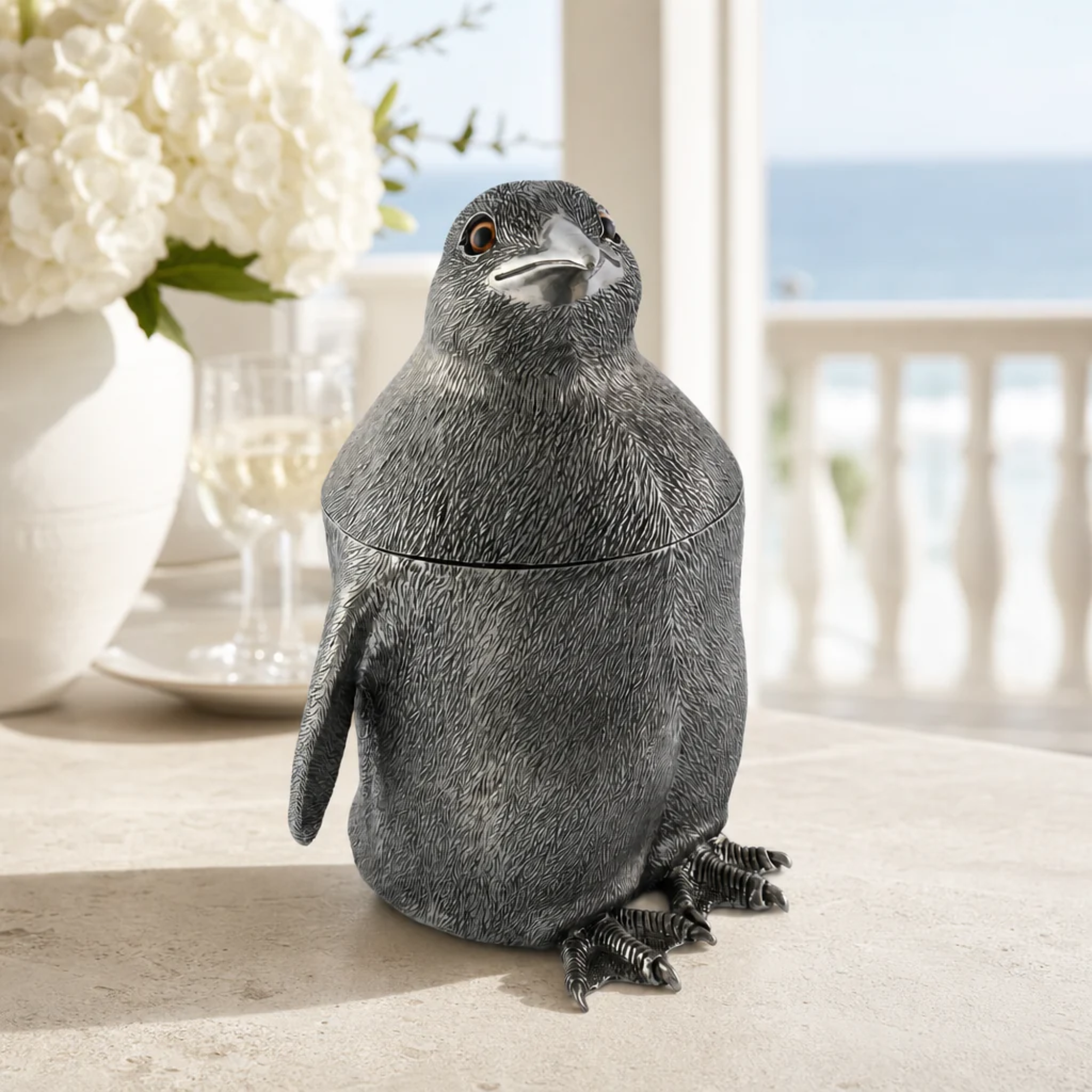 Pewter Penguin Ice Bucket