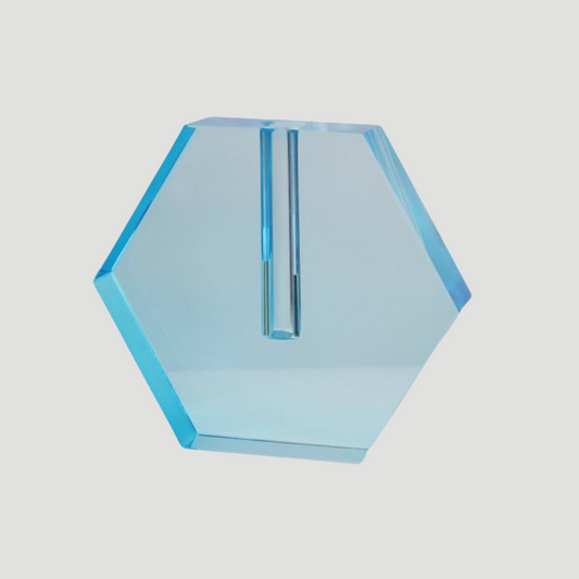Hexagonal Blue Vase