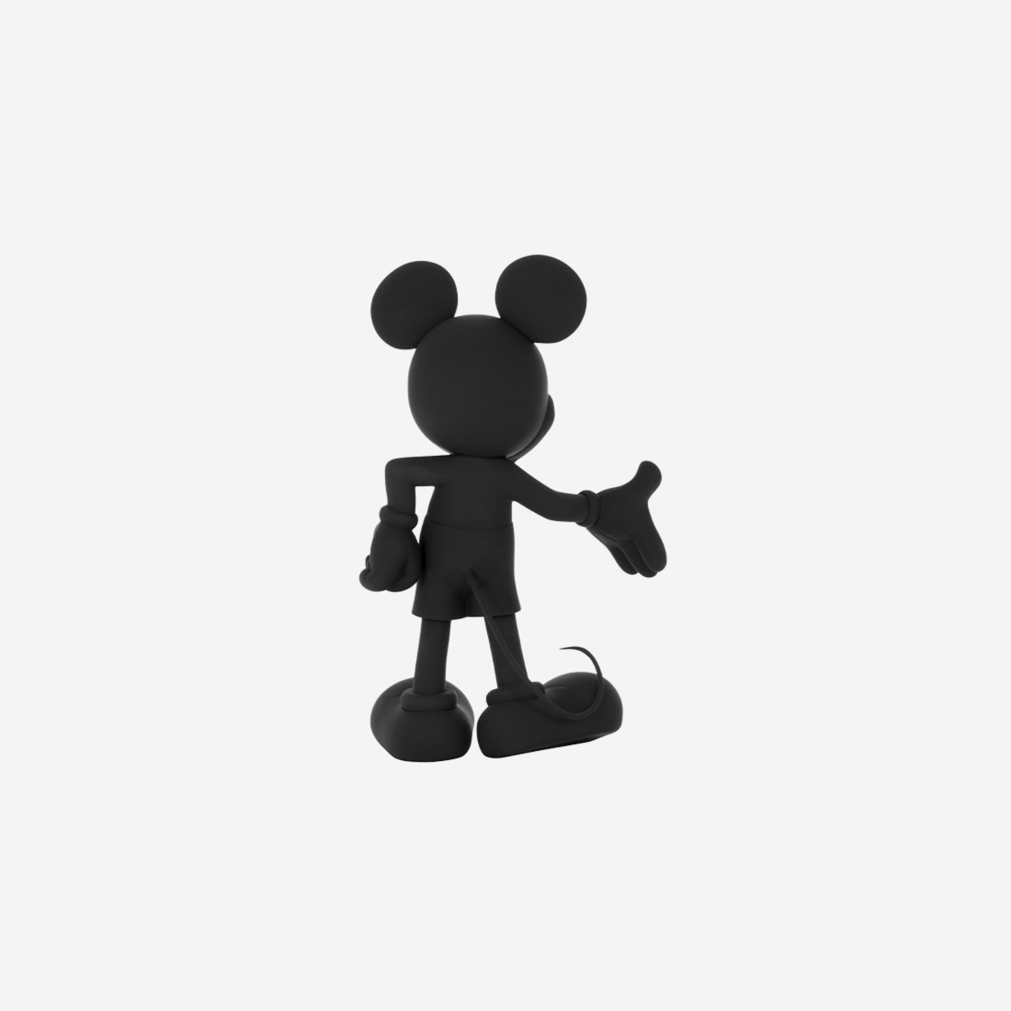 Mickey Mouse Welcome Sculpture in Matte Black - Small