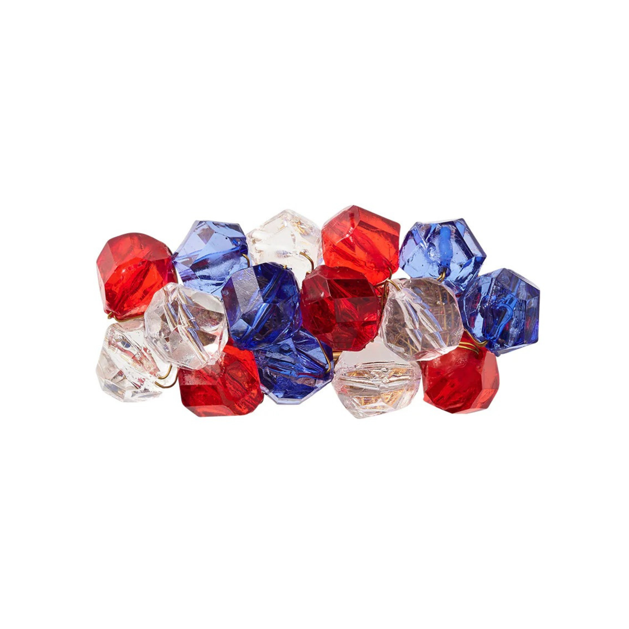 Pop Rocks Napkin Ring in Red, White & Blue - Set of 4