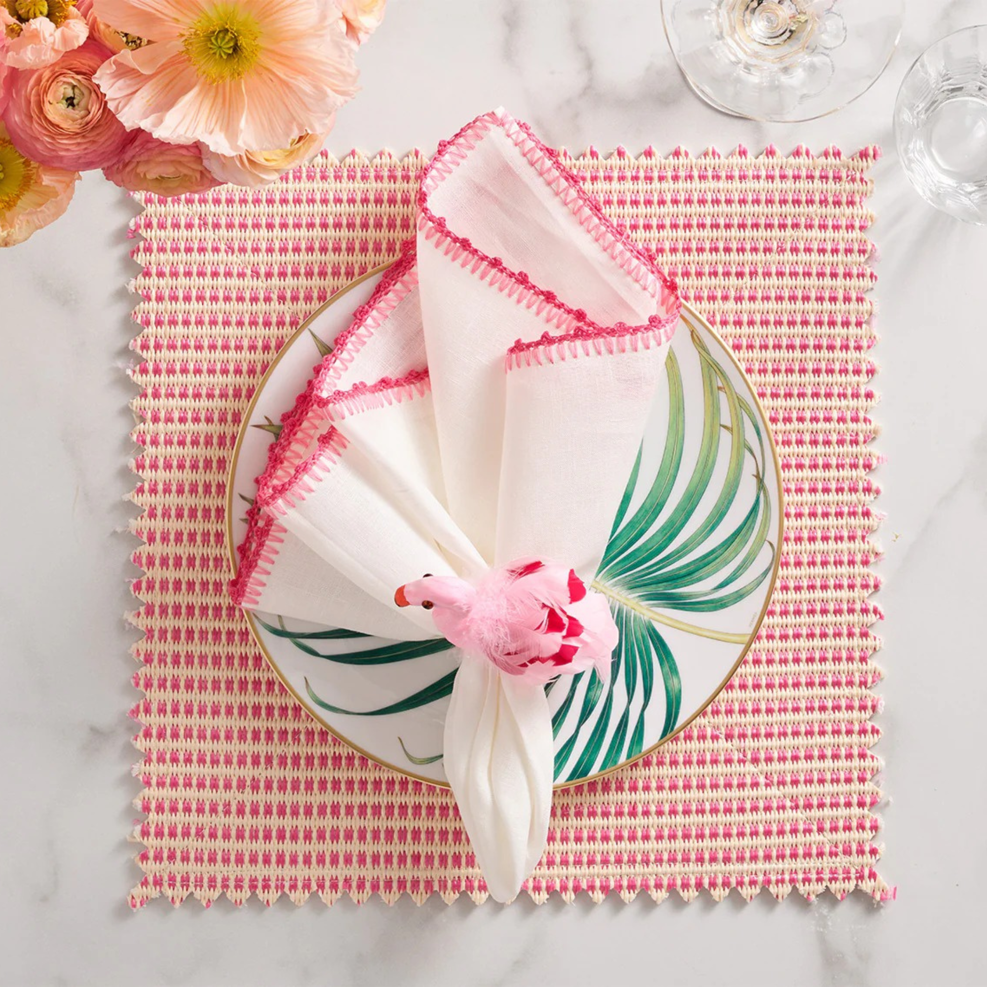 Aruba Napkin Ring in Blush - Set of 4