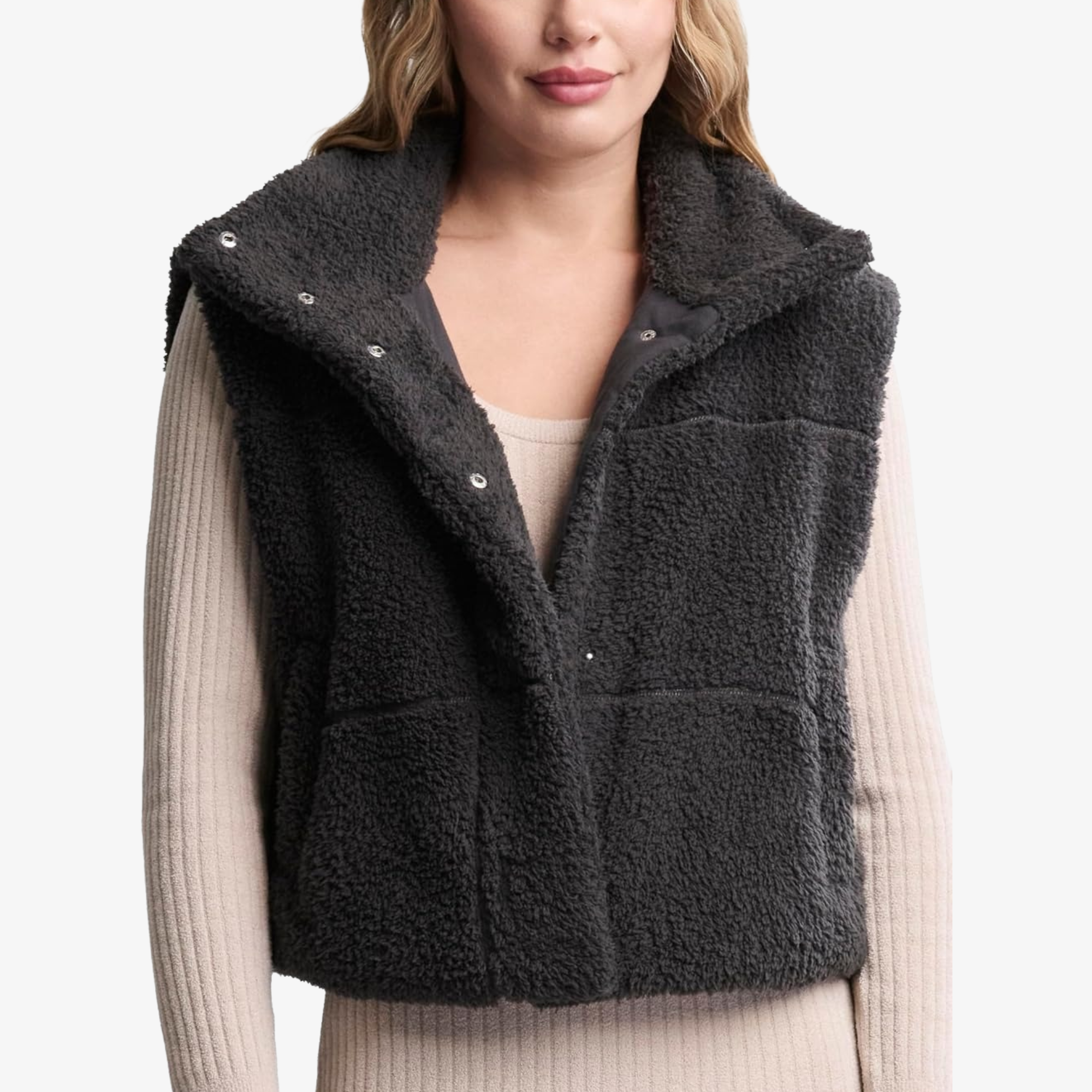 #color_Carbon | Brushed CozyChic Puffer Vest