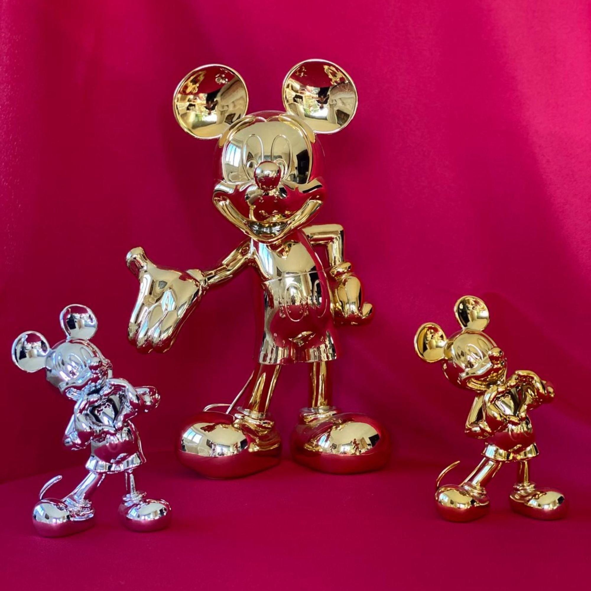 Mickey with Love XS Sculpture in Chromed Silver