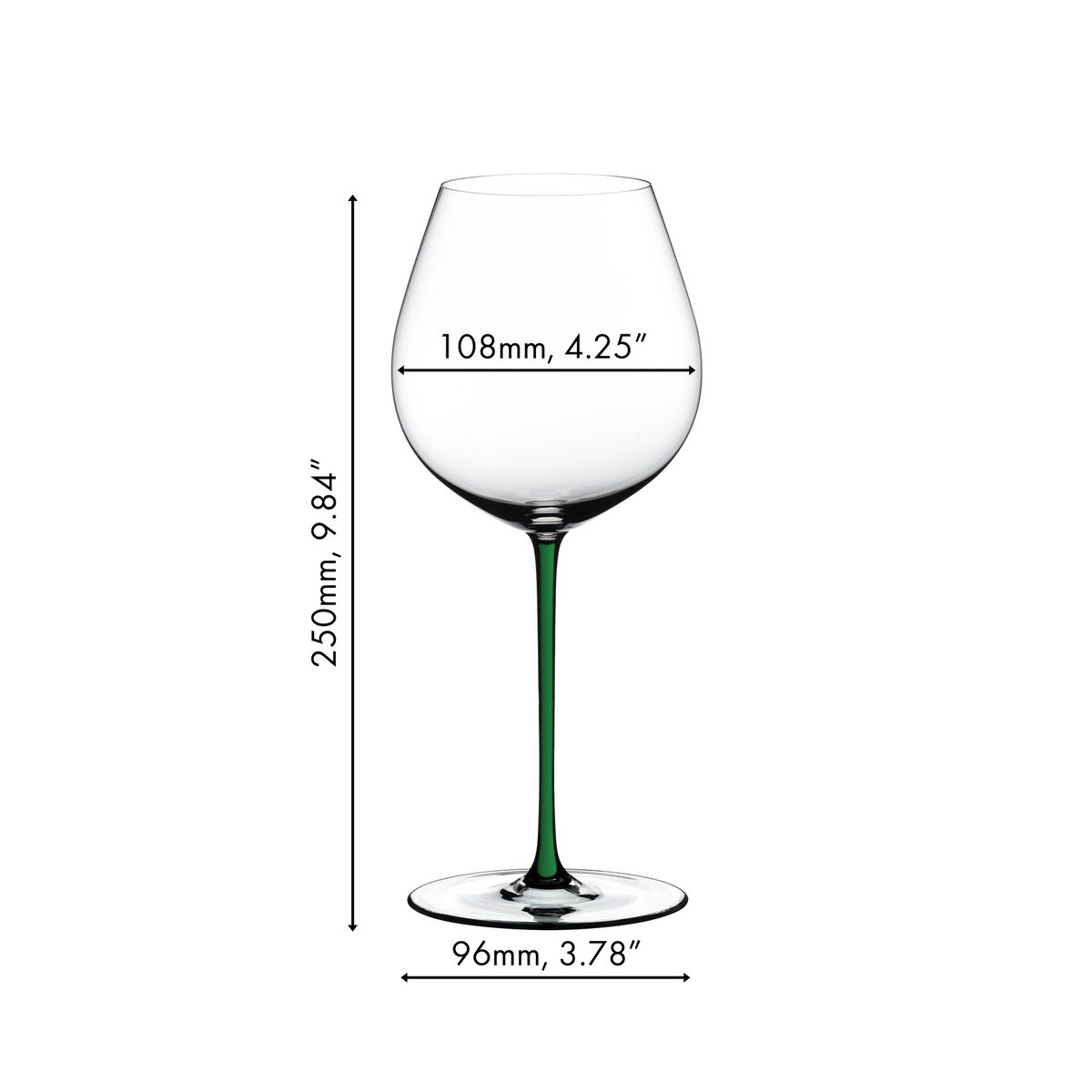 Fatto A Mano Pinot Noir Wine Glass in Green