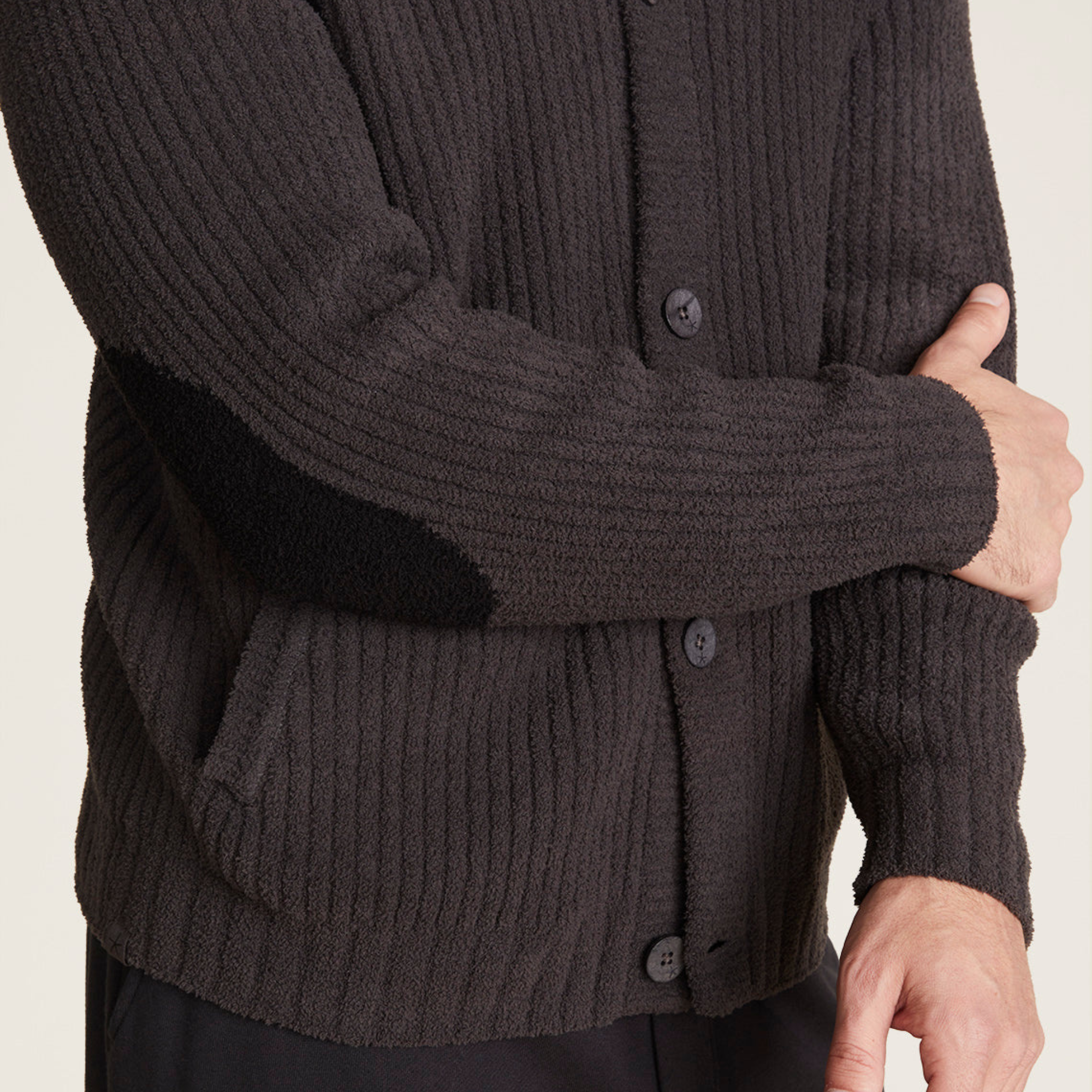 CozyChic Men's Elbow Patch Cardigan