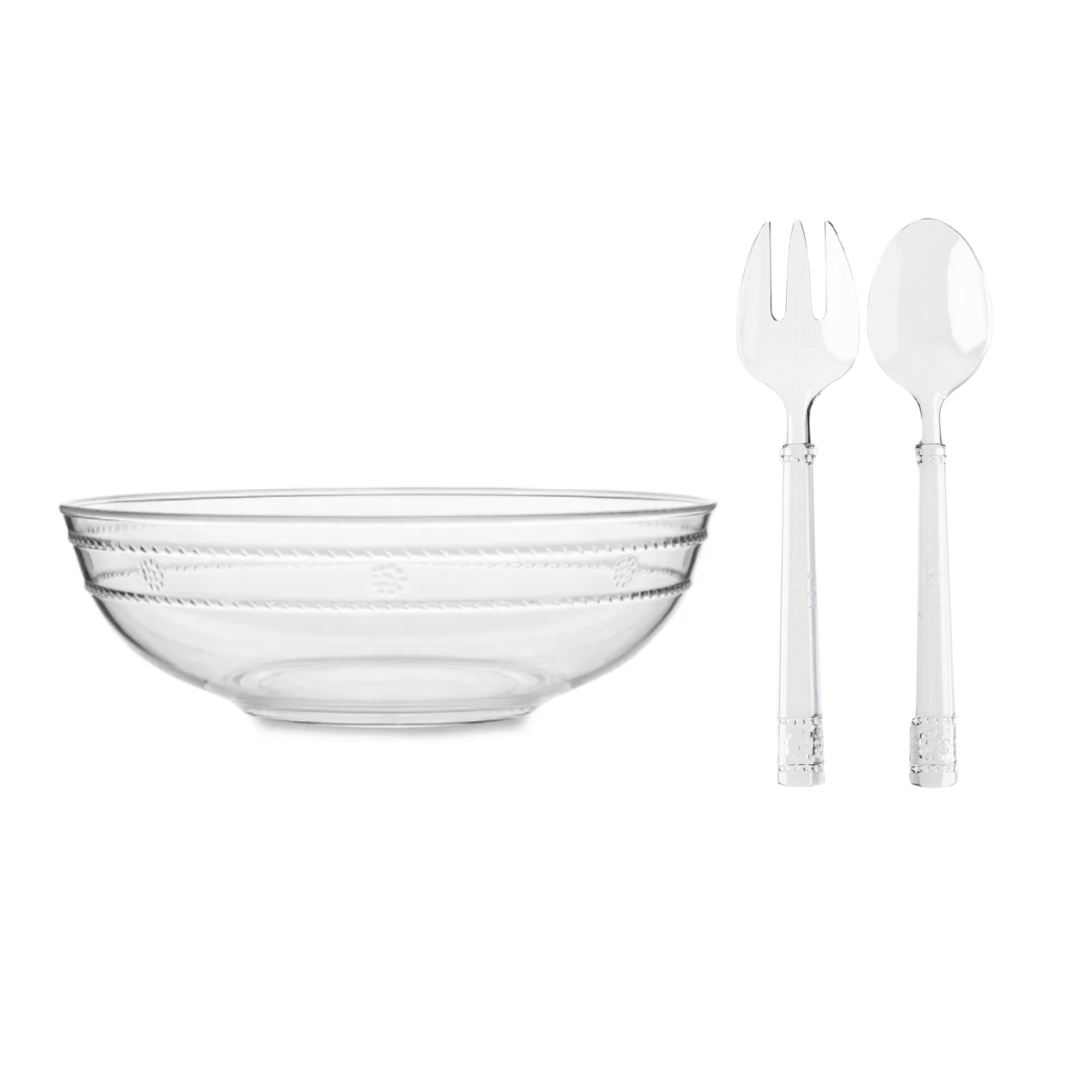 Isabella Acrylic Serving Bowl With Salad Servers